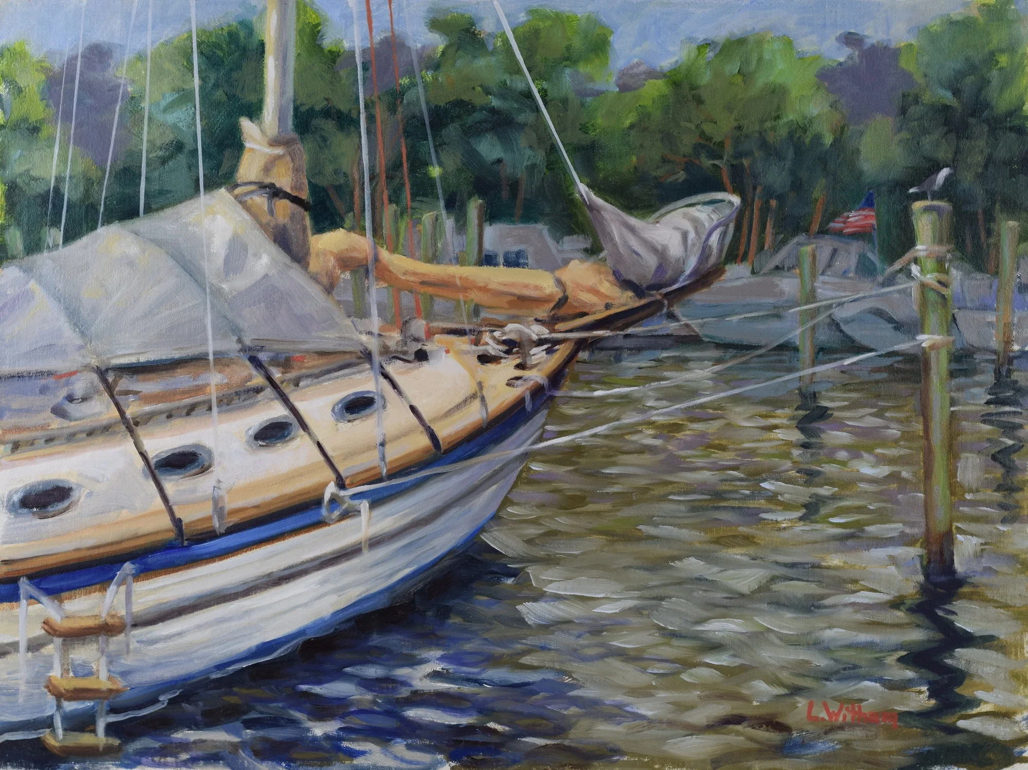 Yacht in Waiting (2016, plein air)