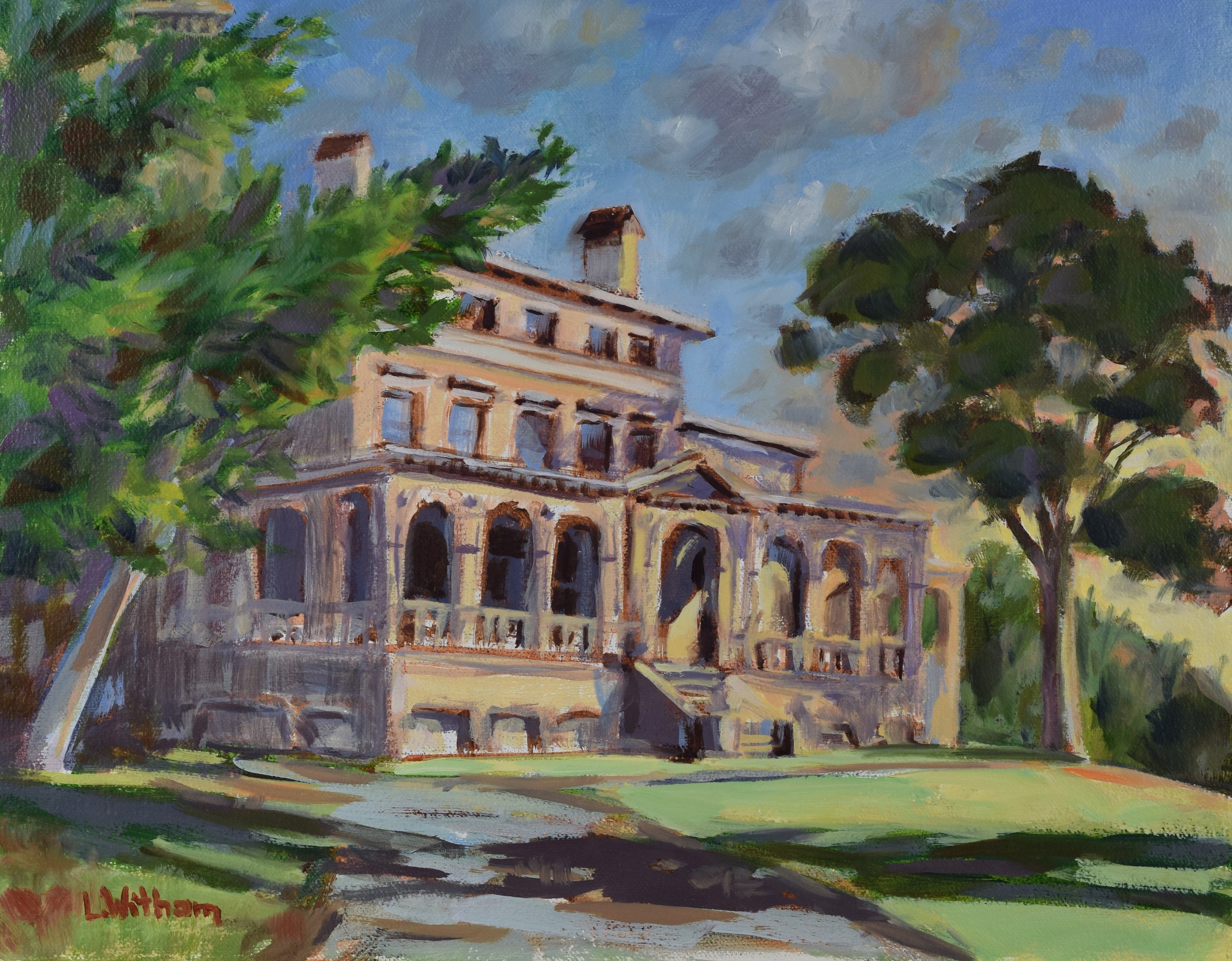 Clifton Mansion, Oil and acrylic on canvas, 11x14