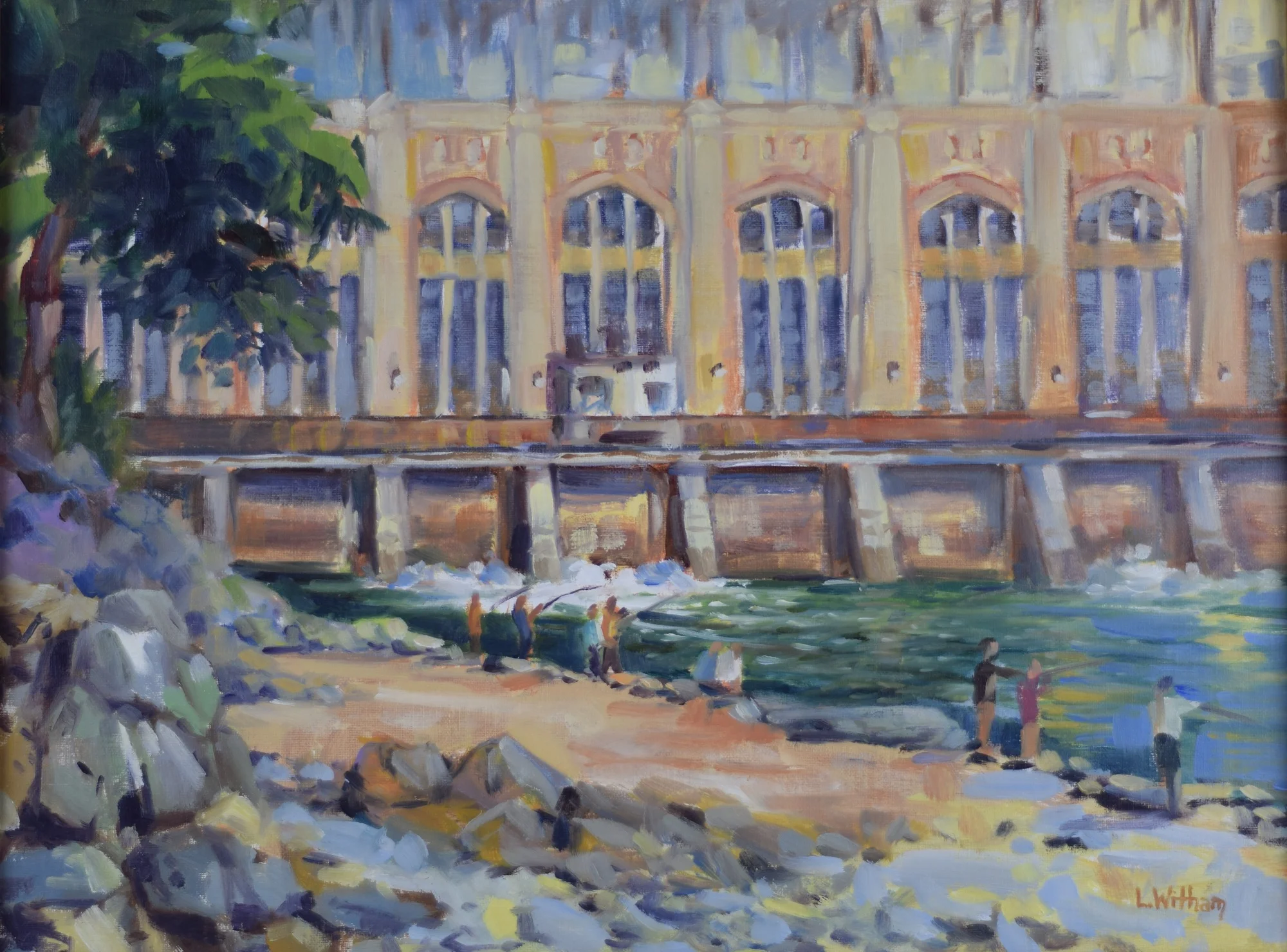 Fishing at Conowingo (2016, plein air)