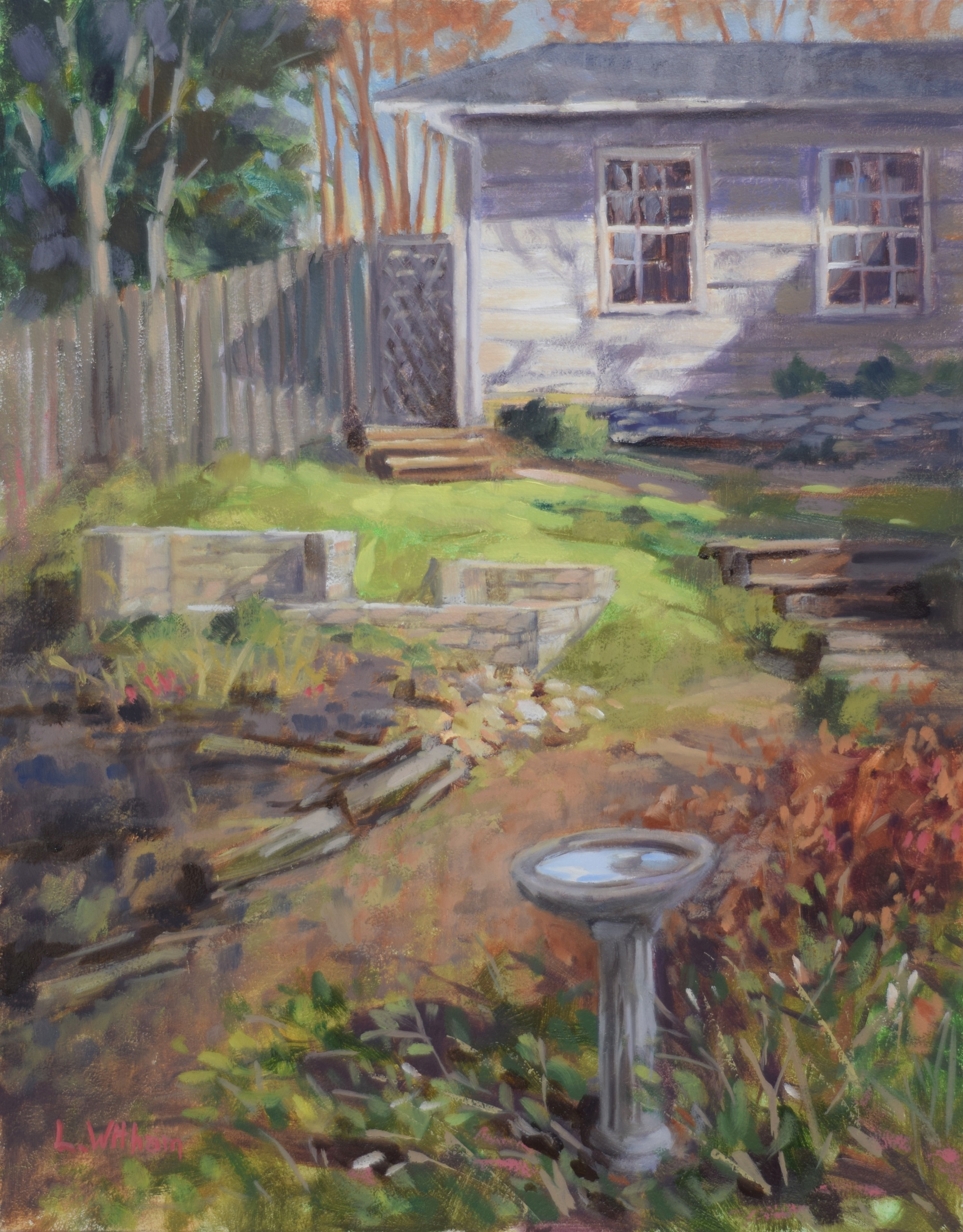 The Backyard, Oil on hardboard, 11x14