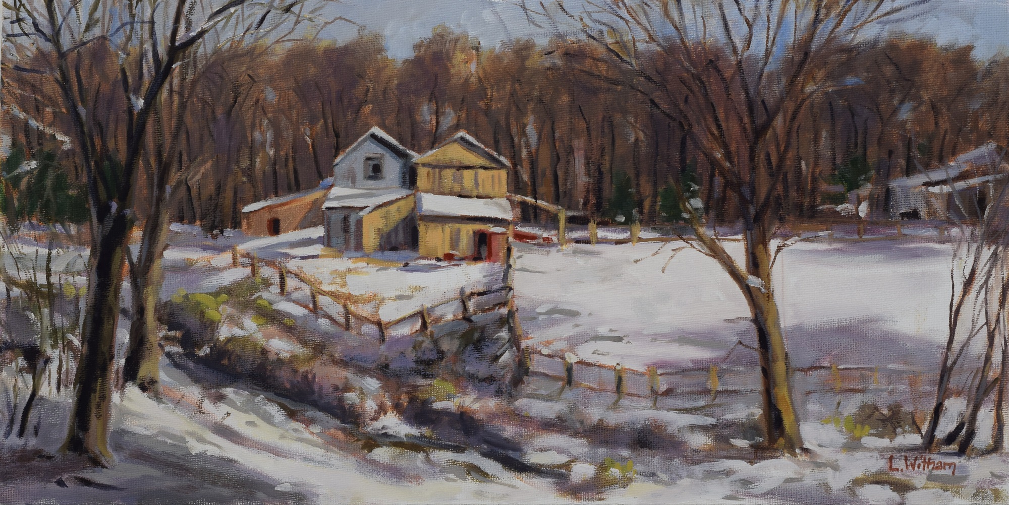 Snowscape, Oil on canvas, 10x20