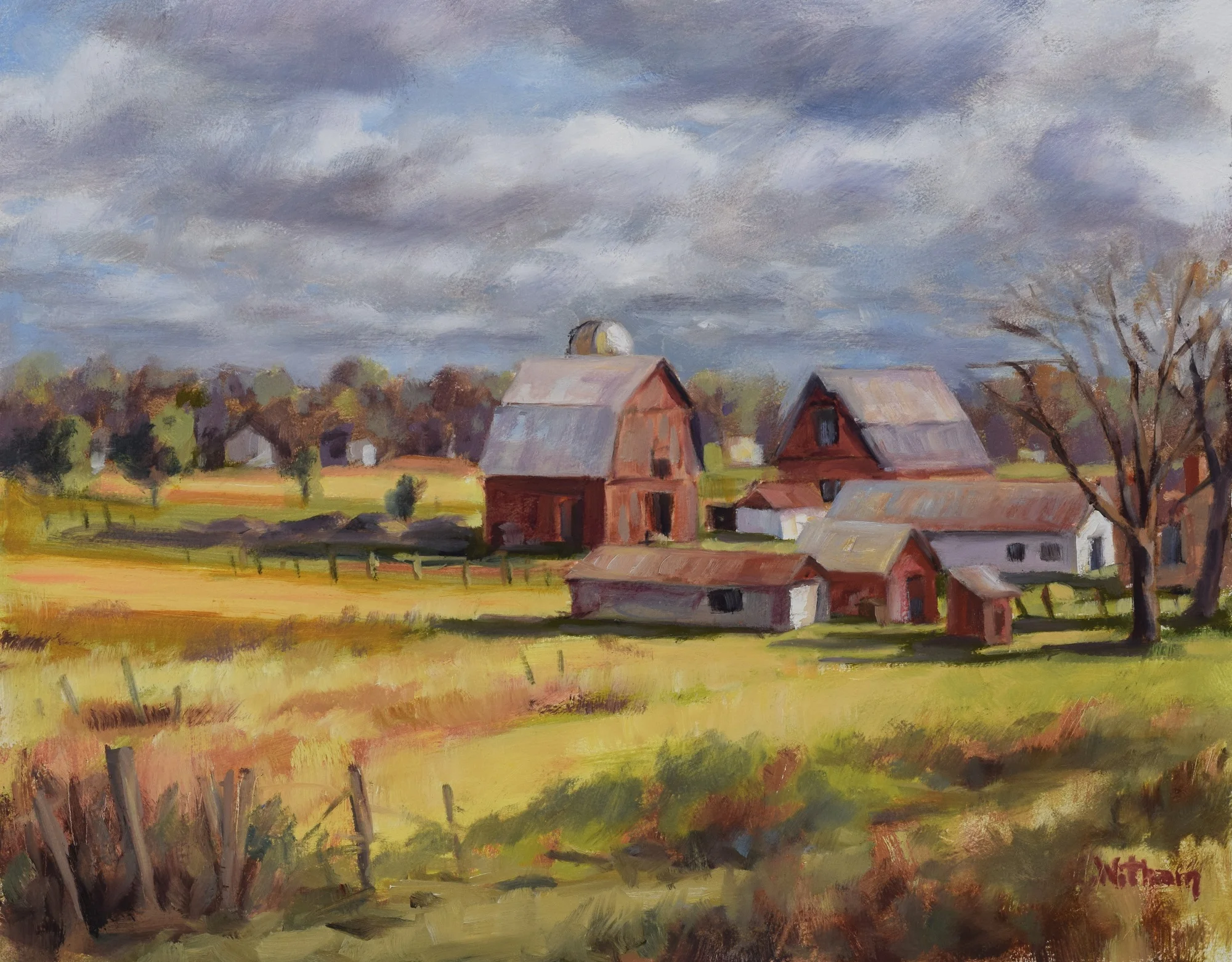Wintry Farm Life (2017, plein air)