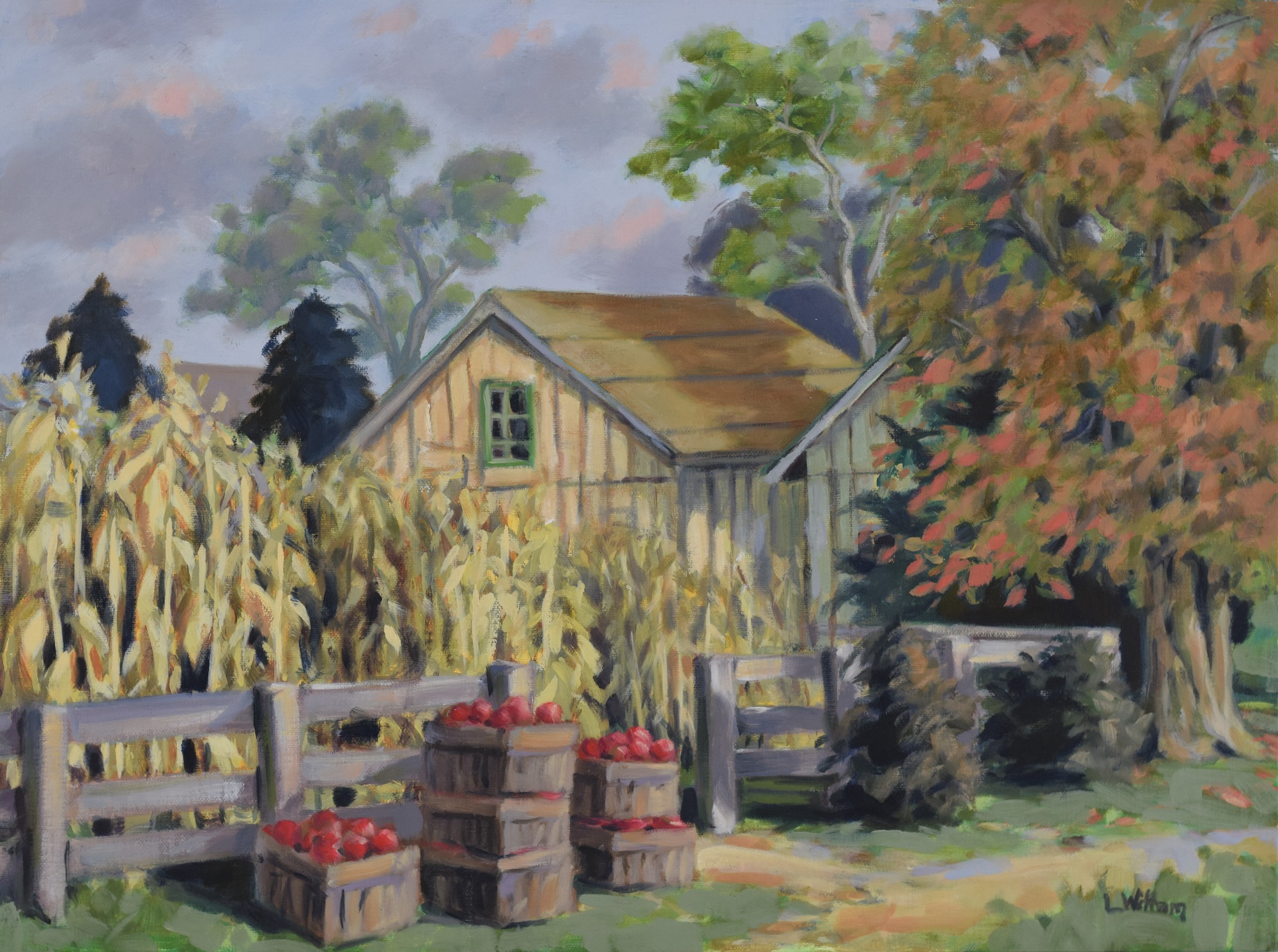 Corn and Apples, Oil on linen, 12x16