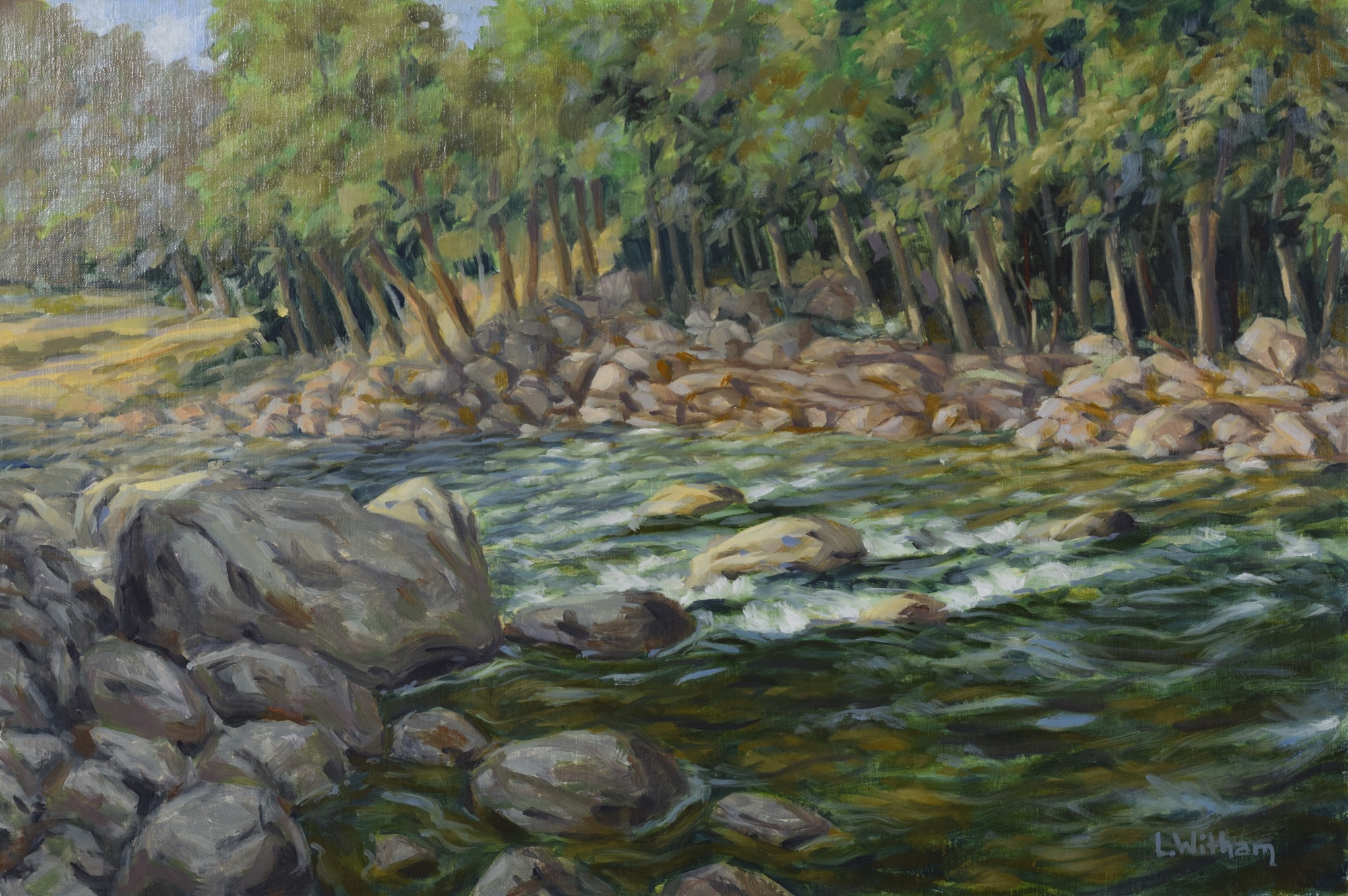 Tumbling River, Oil on linen, 12x18