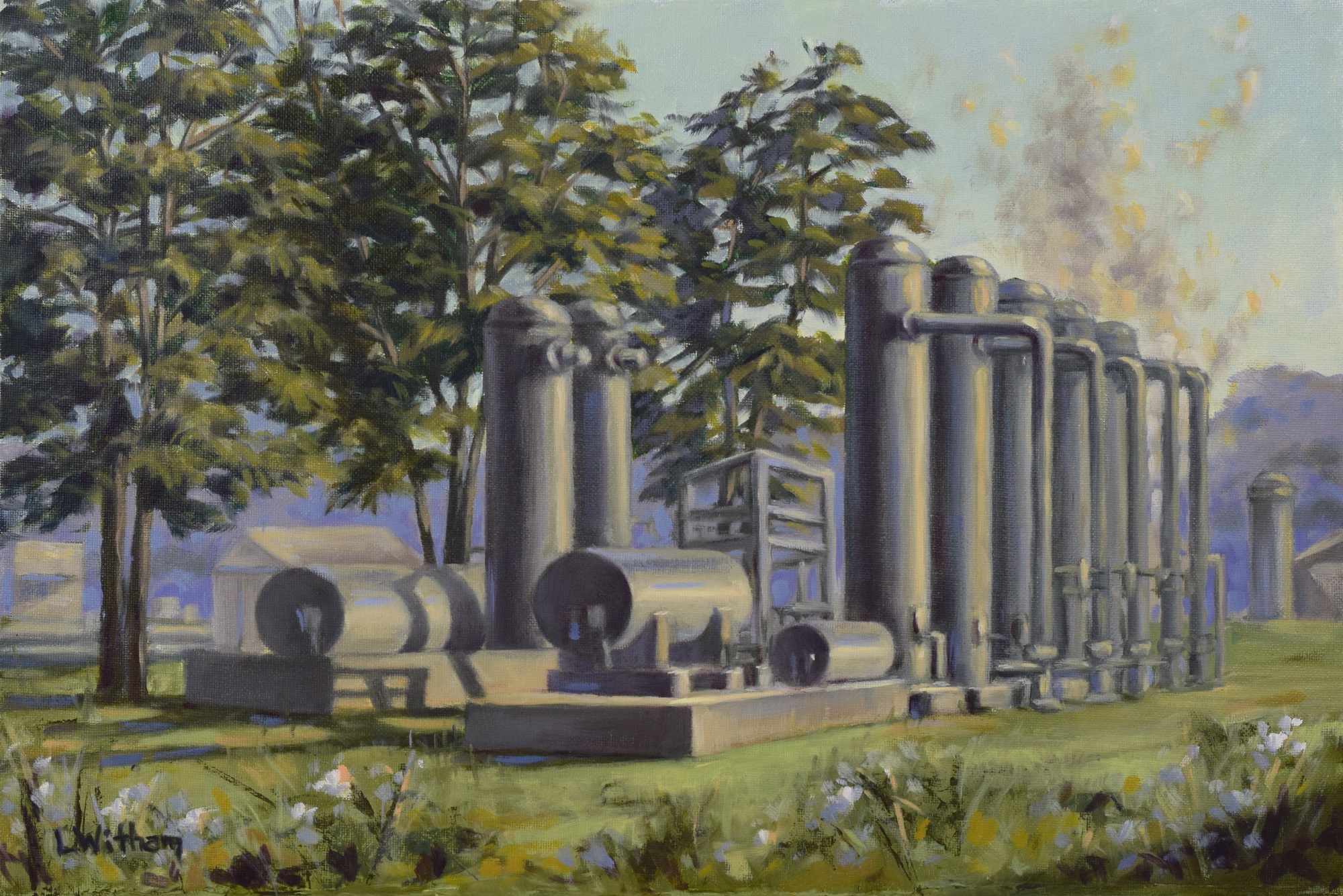 Gasworks, Oil on canvas, 12x18