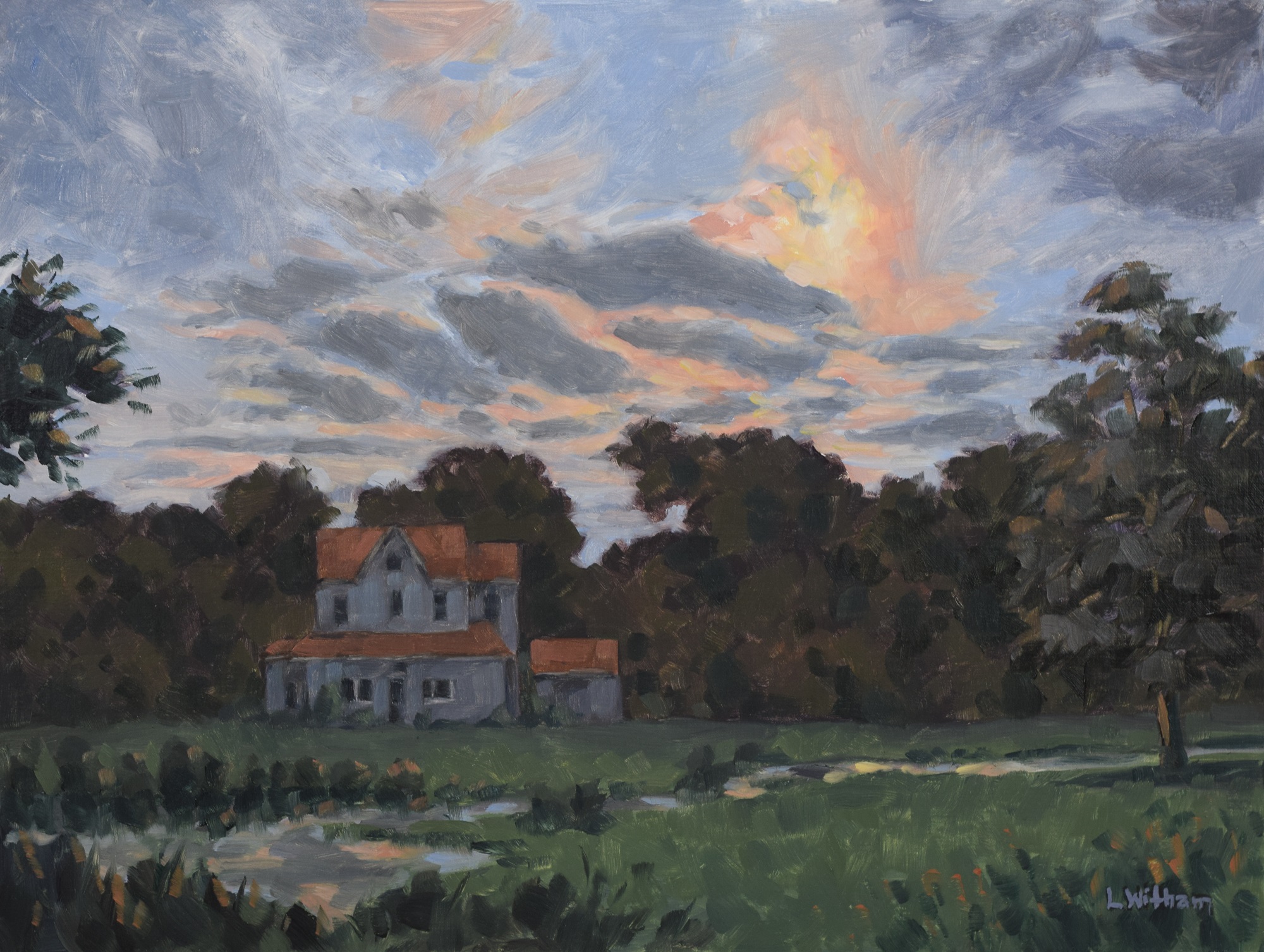 Maryland Dusk, Oil on linen, 12x16