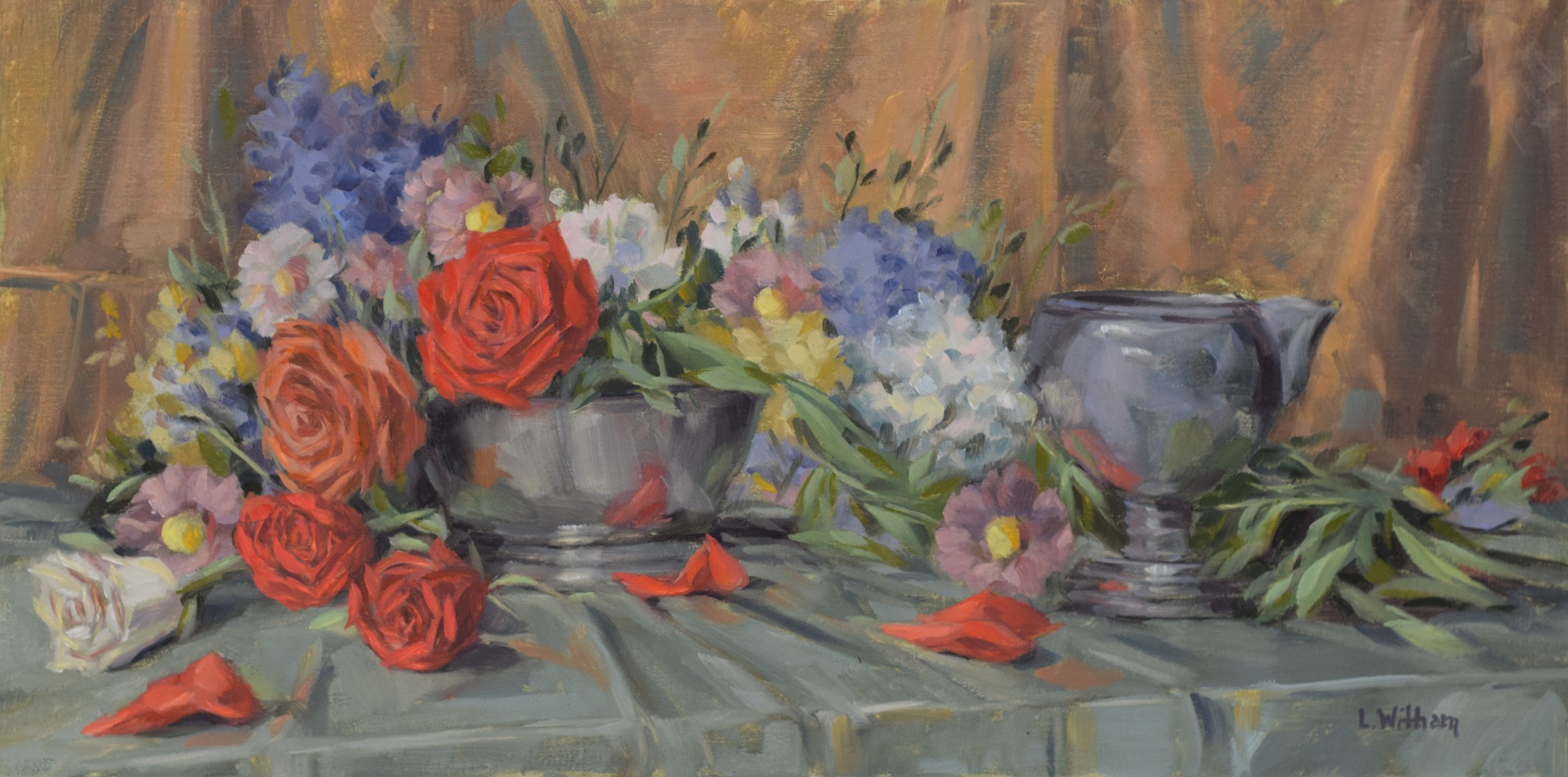 Set Table, Oil on linen, 10x20