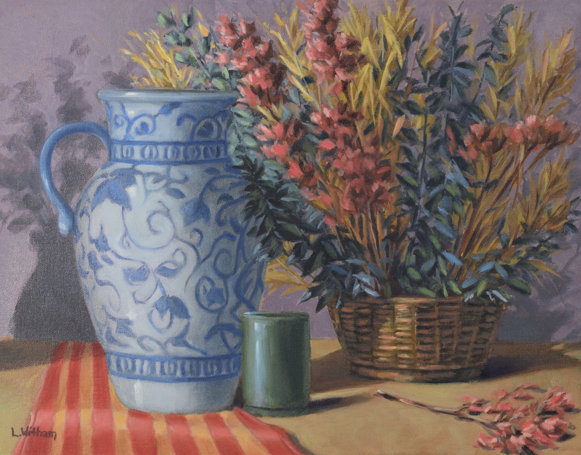 Ornate Vase, Oil on canvas, 14x18