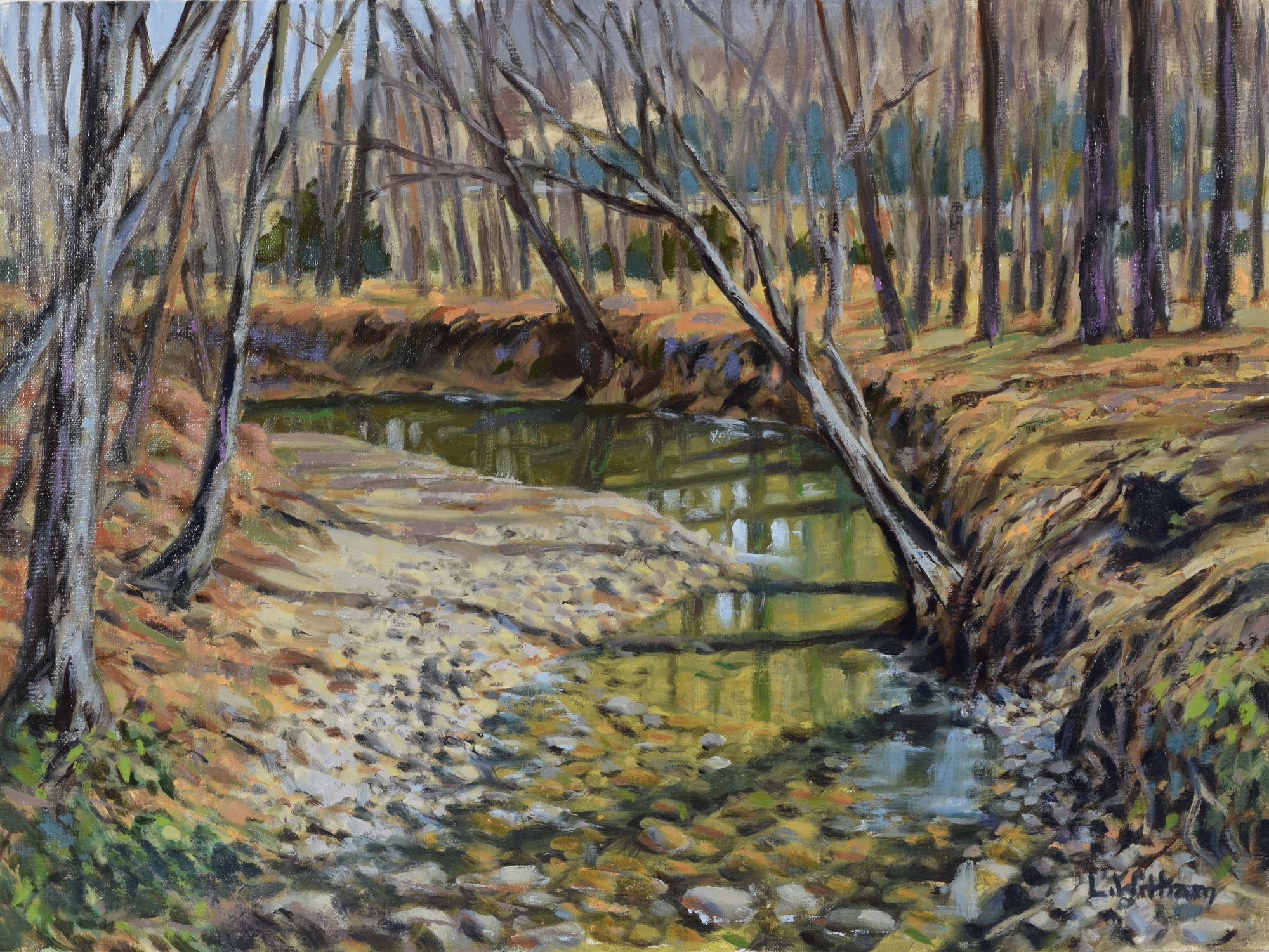 Winter Creek, Oil on linen, 12x16