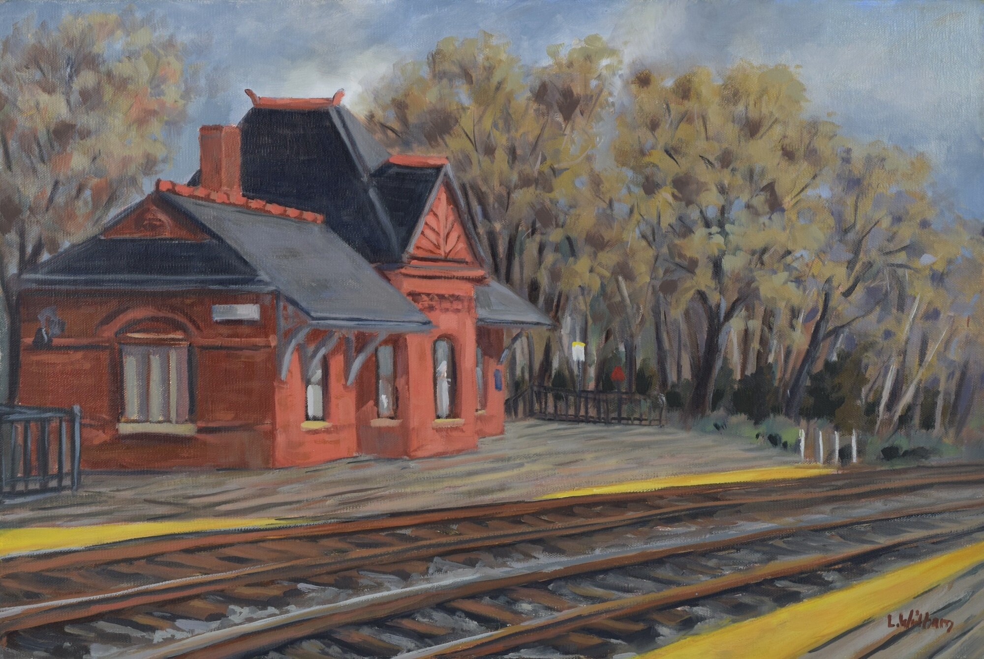 Laurel Station, Oil on linen, 12x18