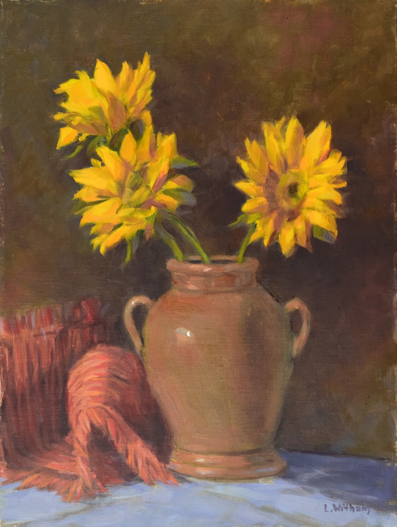 Sunflowers, Oil on linen, 12x16