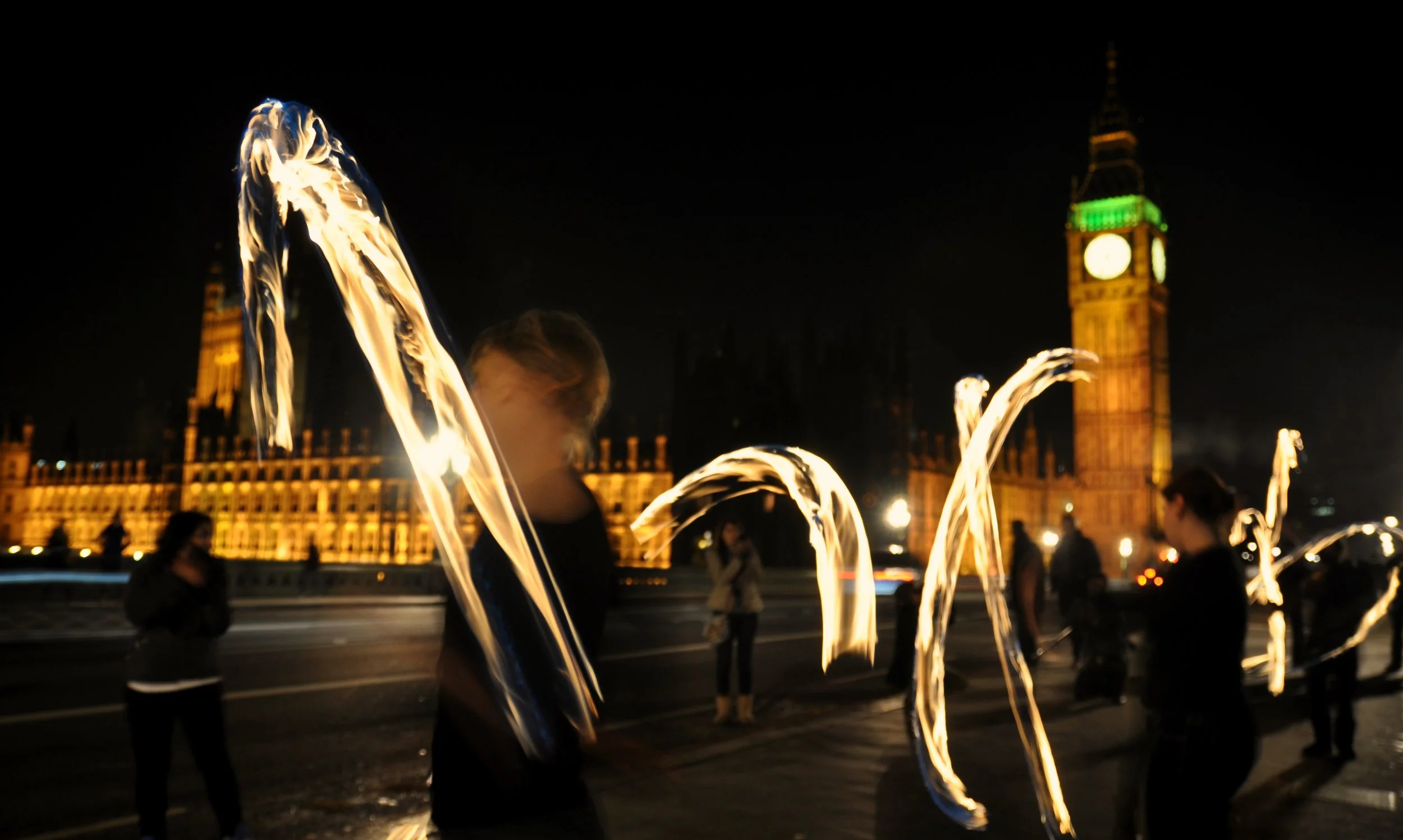 Poi Attack at Big Ben Westminster Bridge, Guy Fawkes