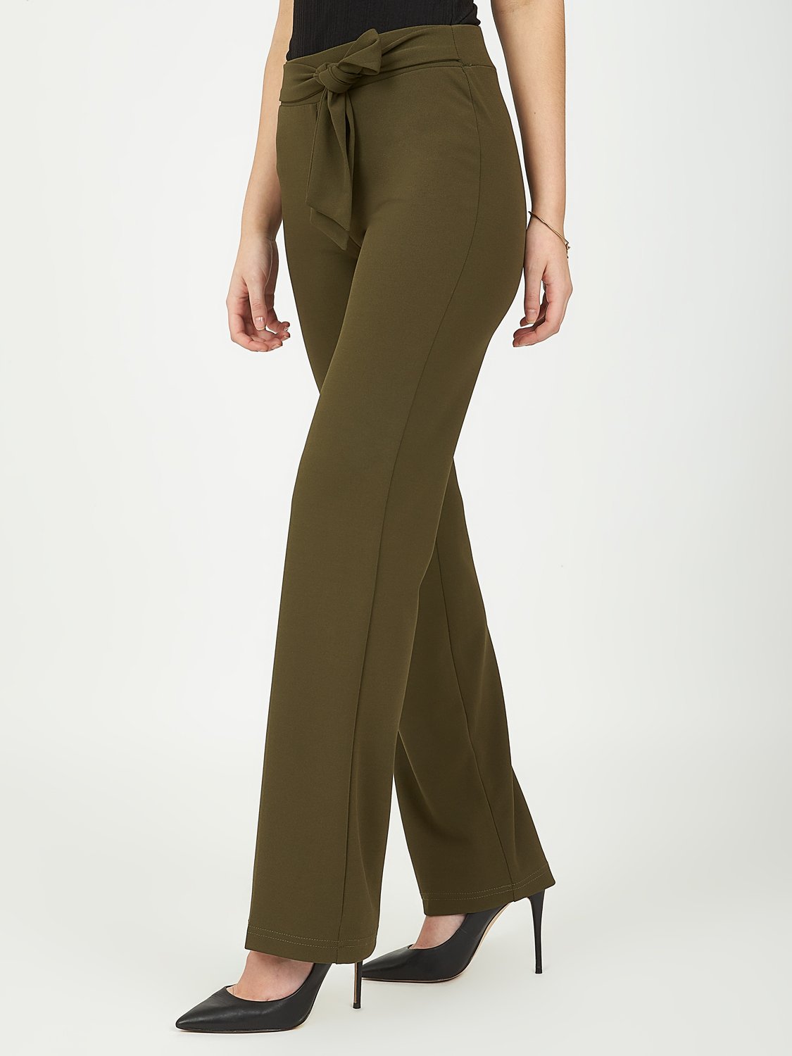 Elastic Waist Crepe Pants
