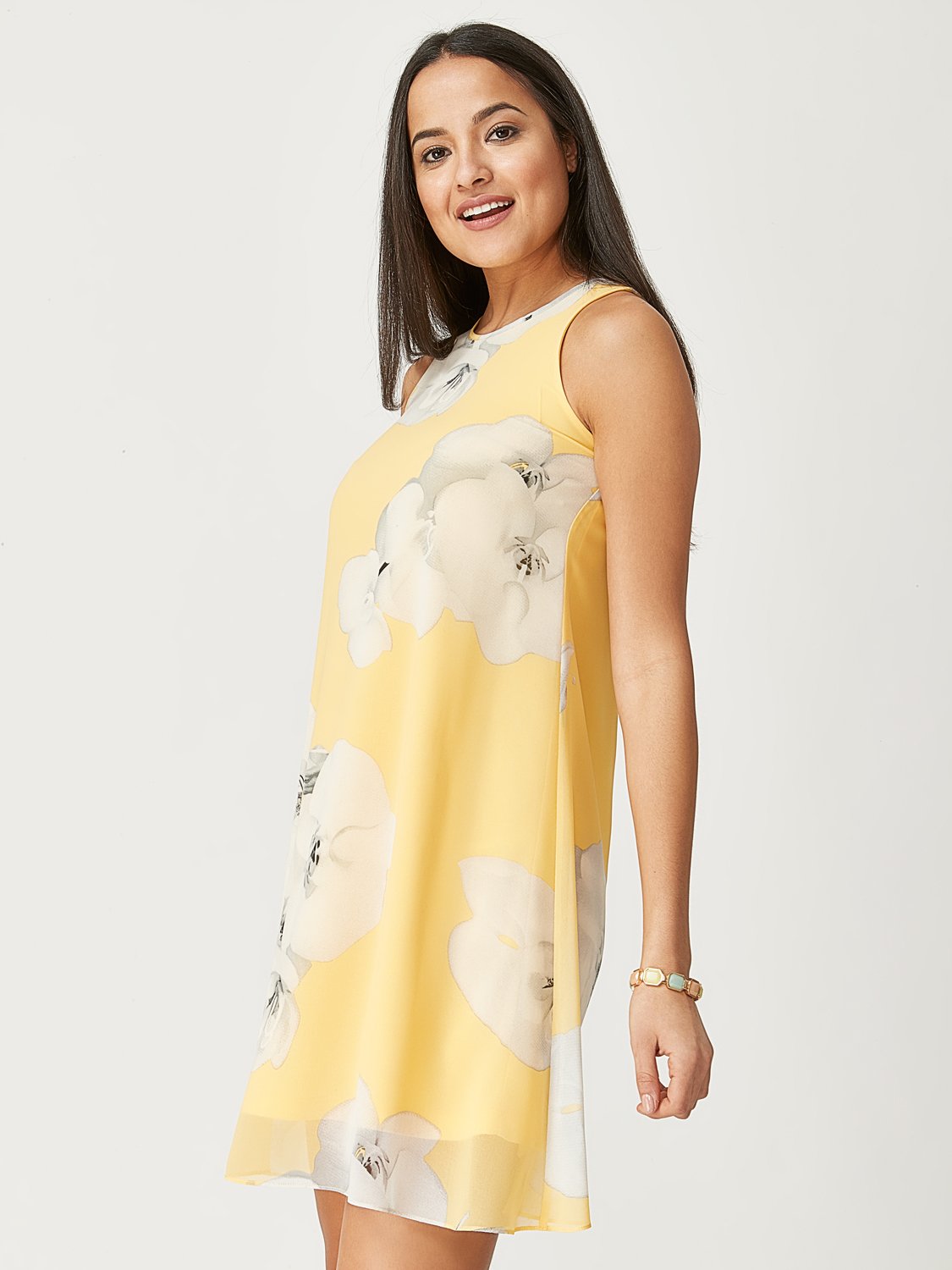 Printed Sleeveless A-Line Dress