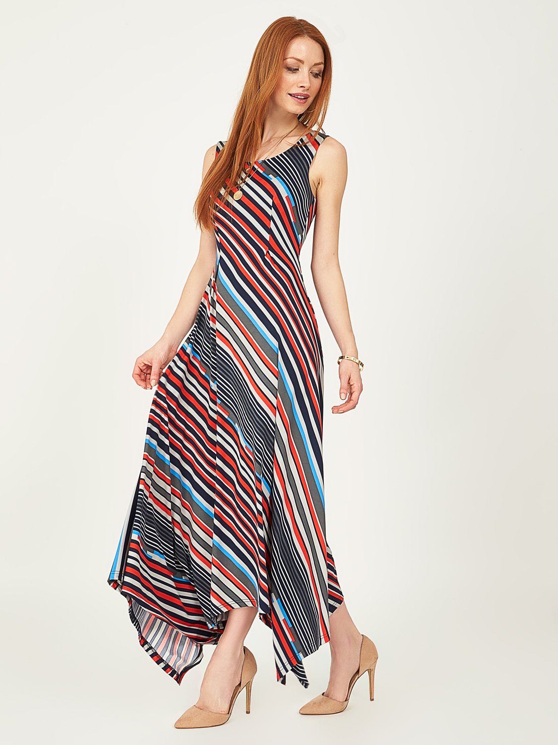Striped Hanky Hem Dress