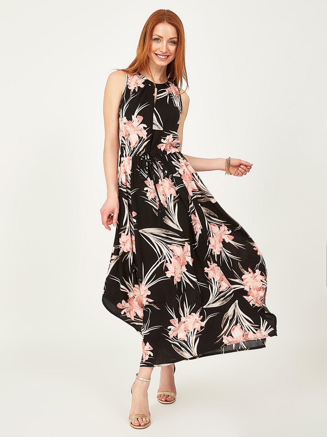 Sleeveless Printed Maxi Dress