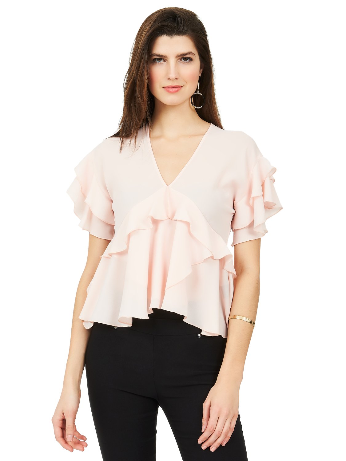 Ruffle Chiffon Top