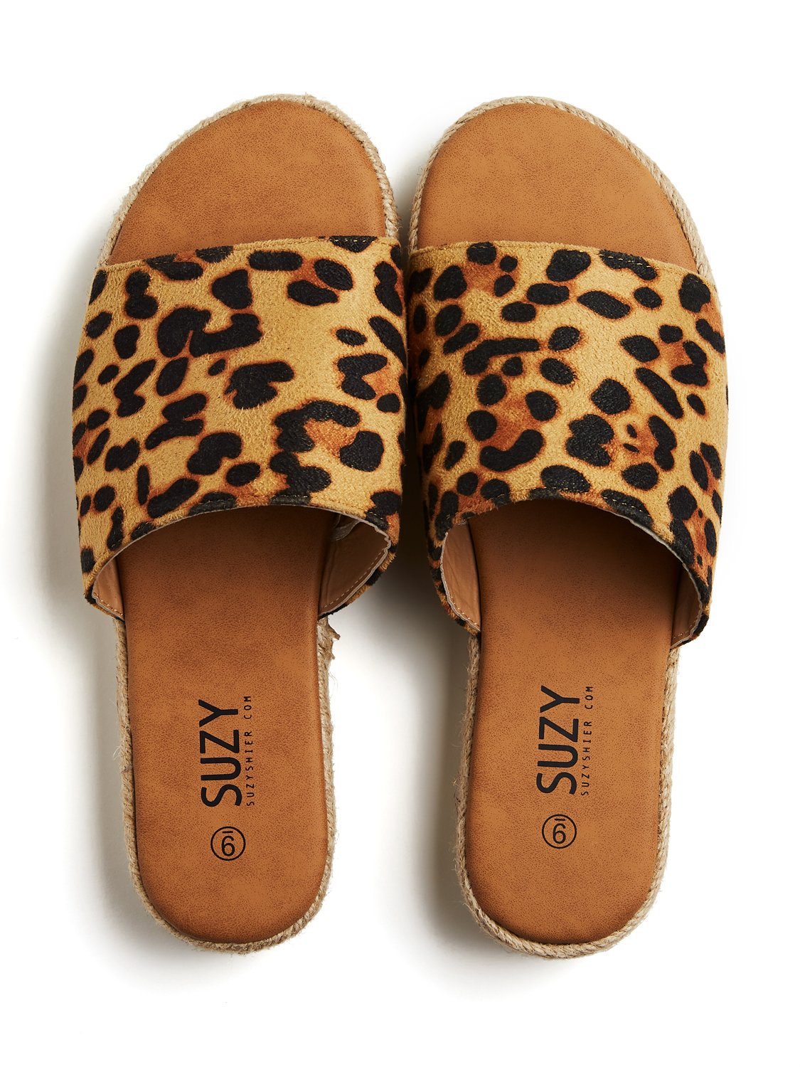 Sandales à enfiler avec imprimé léopard