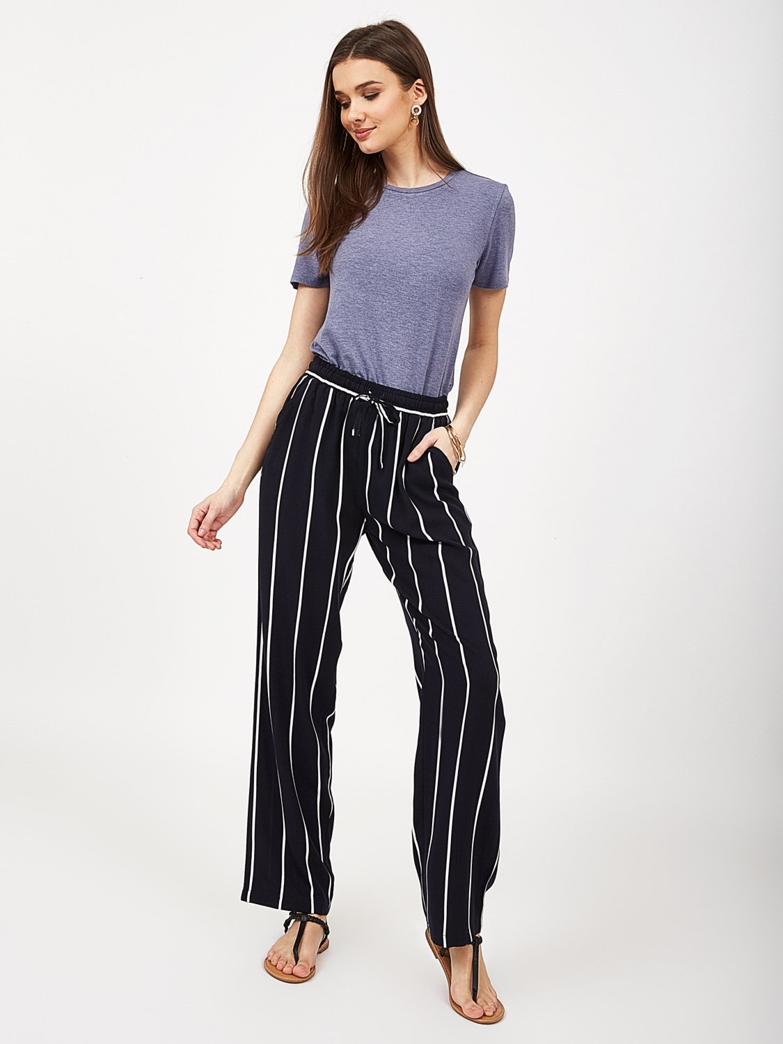 Printed Drawstring Palazzo Pants