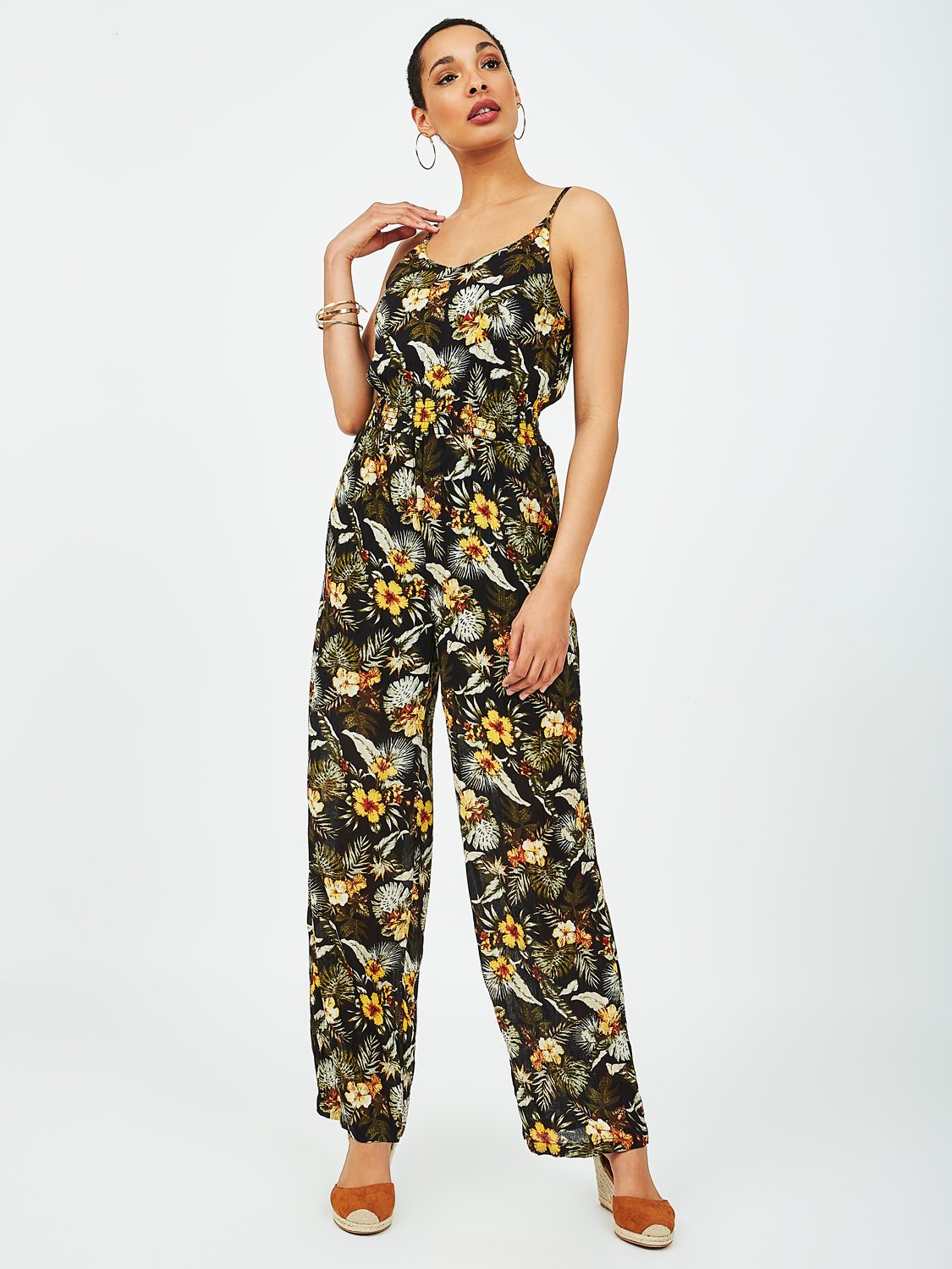 Sleeveless Smocked Waist Jumpsuit