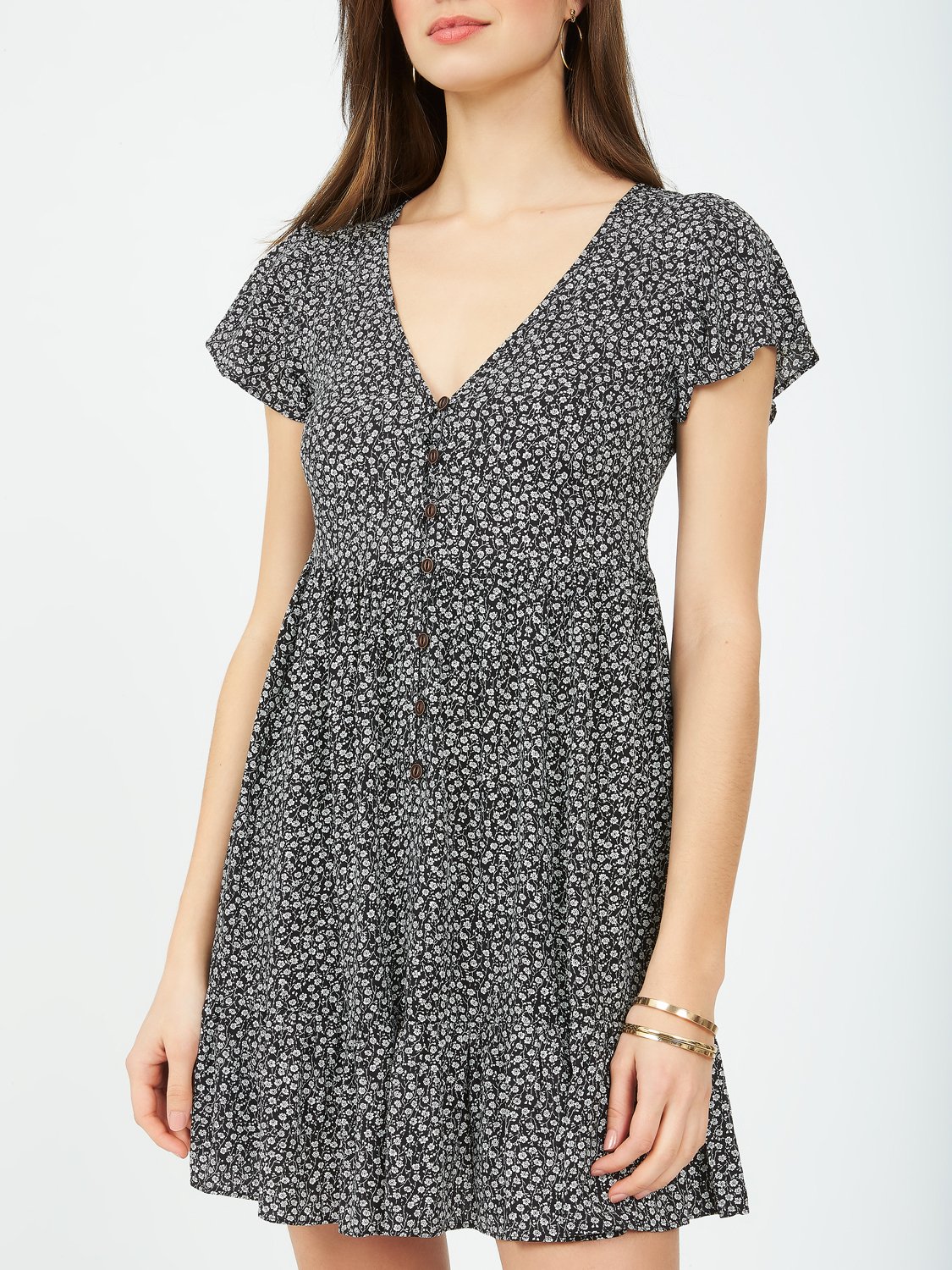 Printed Flounce Dress