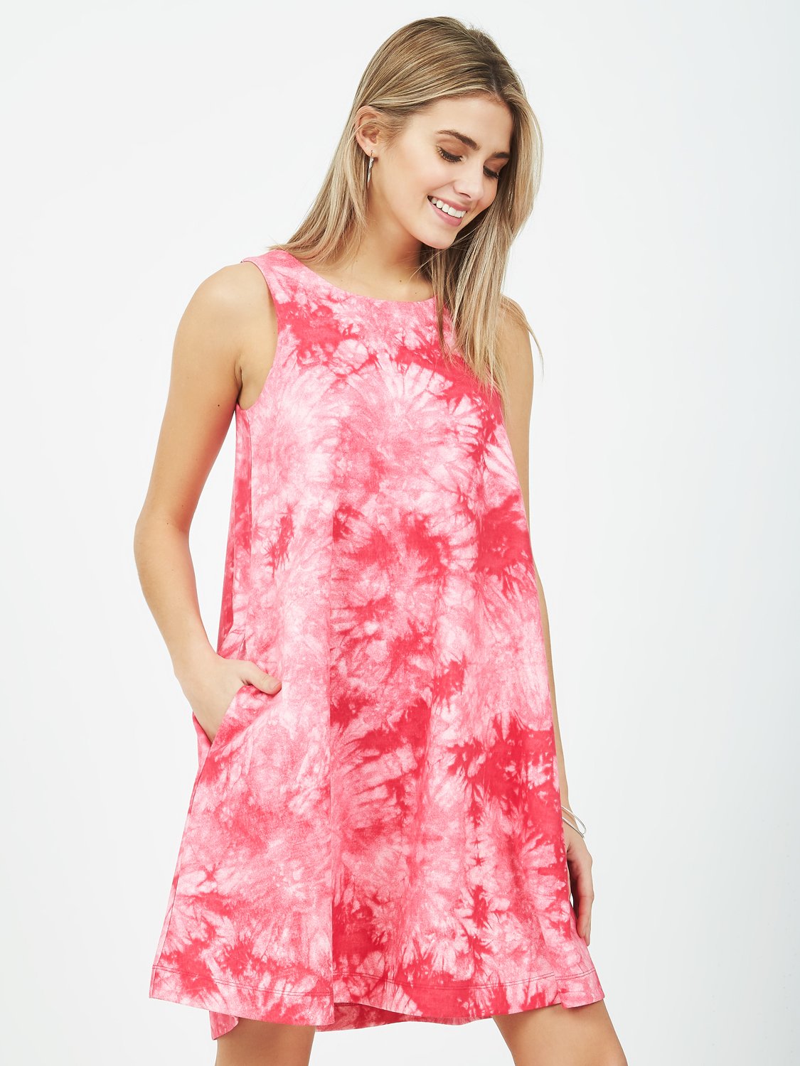 Robe empire tie-dye sans manches