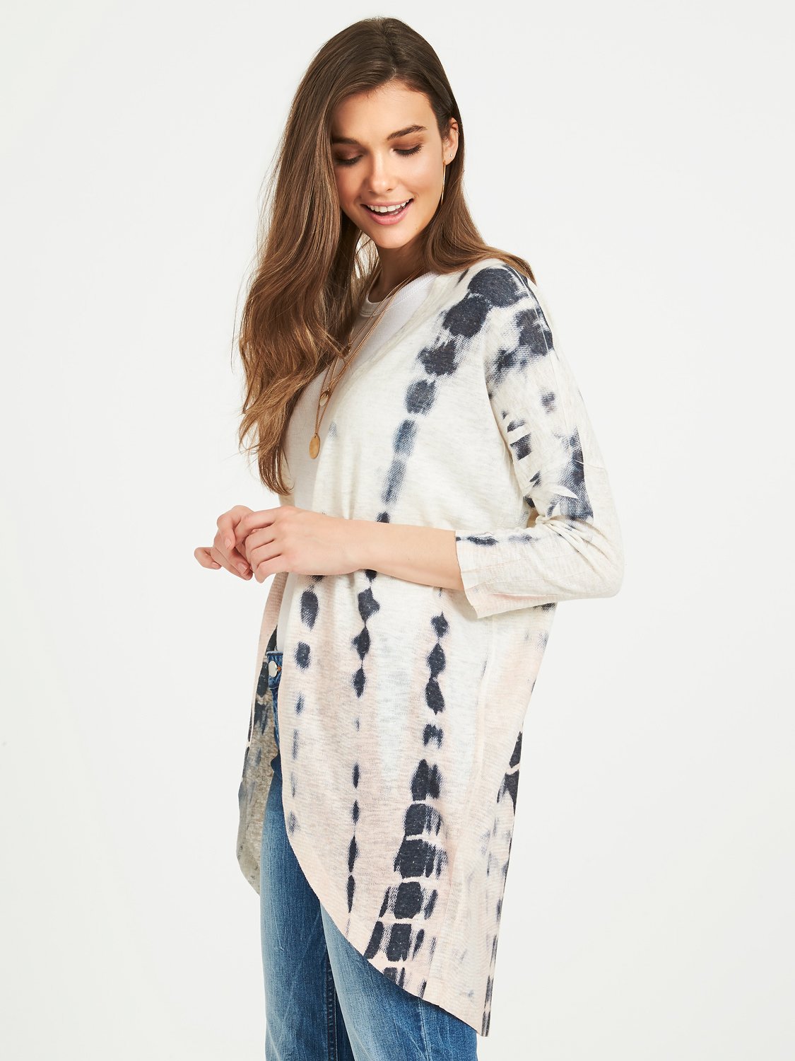 Knit Tie Dye Slub Hacci Cardigan