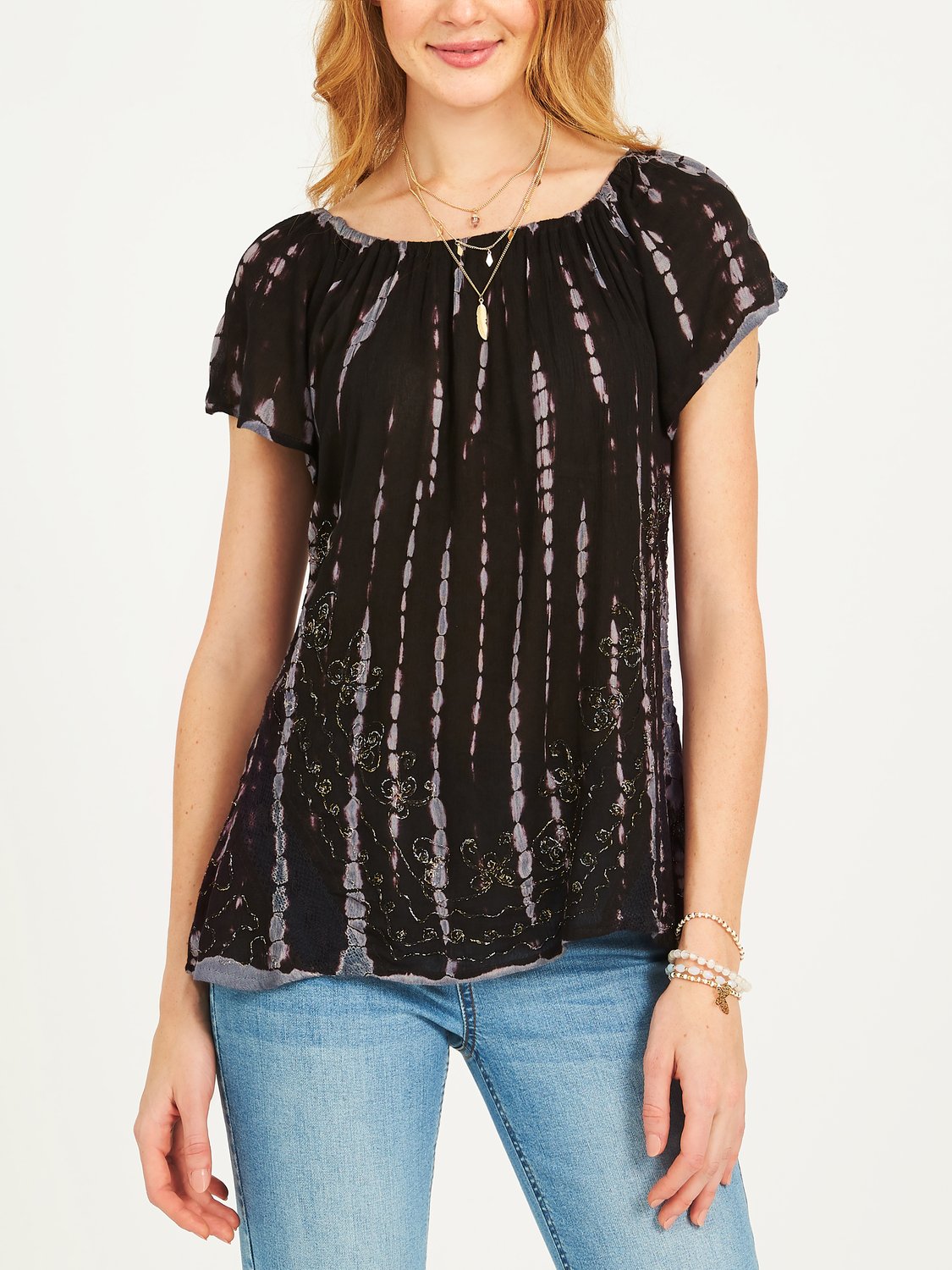 Short Sleeve Tie-Dye Top