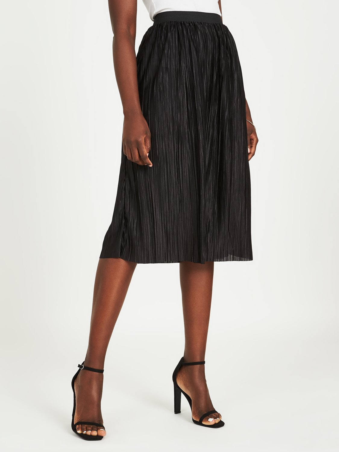 Midi Pleats Skirt With Elastic Waistband