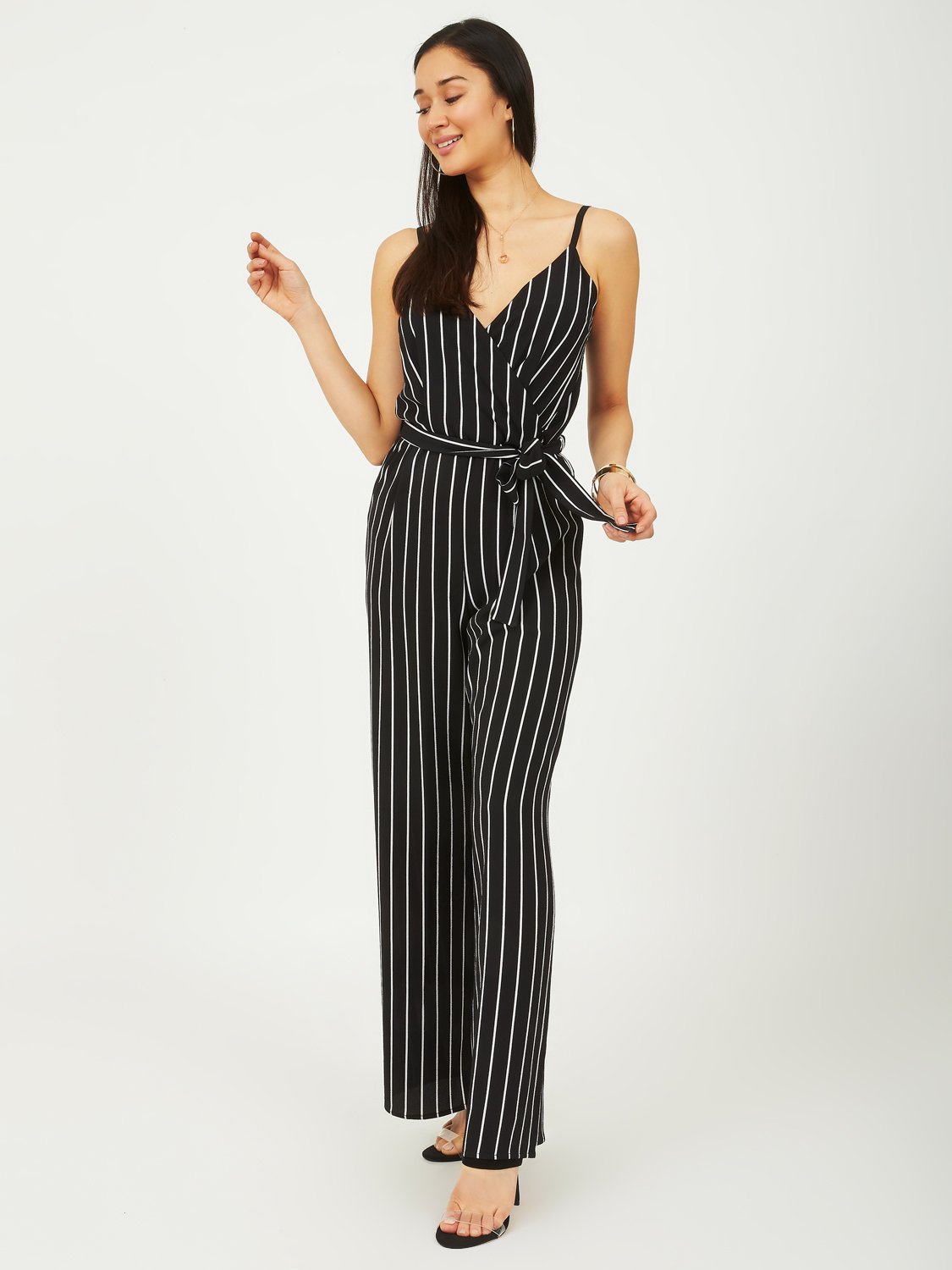 Striped Belted Jumpsuit 