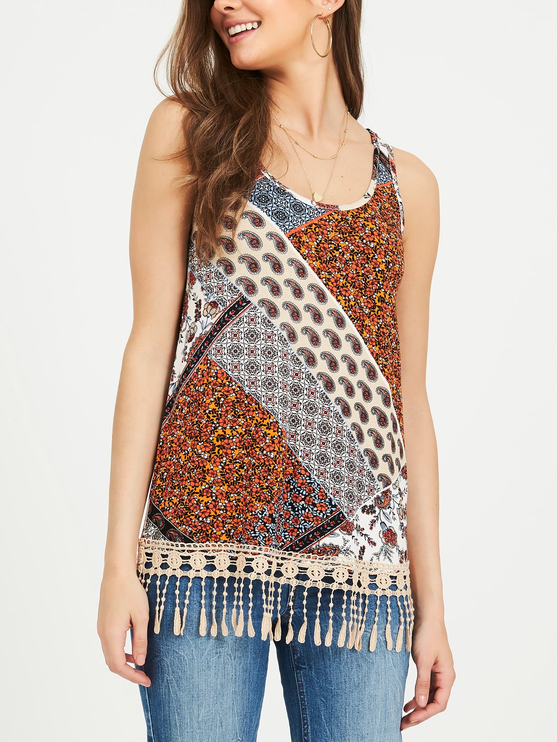 Copy of Patchwork Print Jersey Tank Top