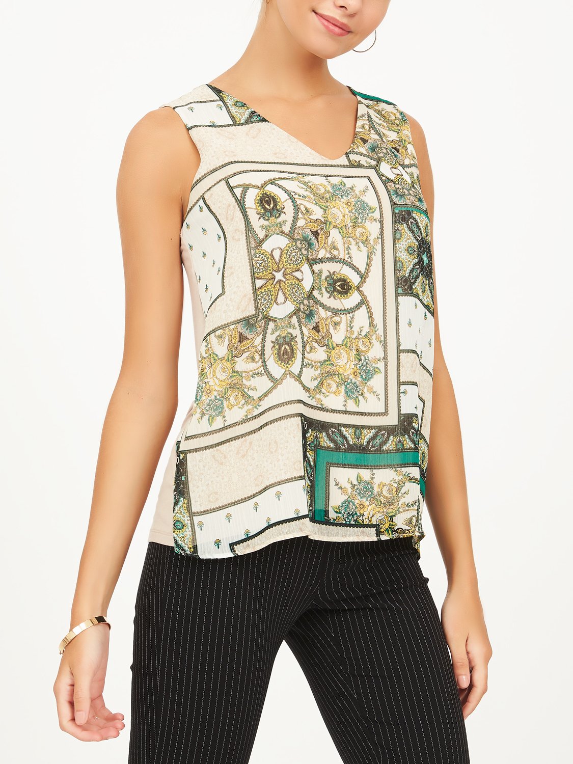 Sleeveless Jersey Asymmetrical Tank Top