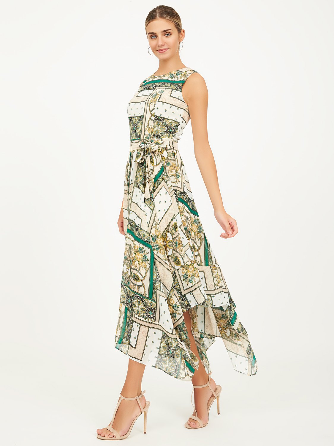 Copy of Patchwork Print Handkerchief Hem Dress