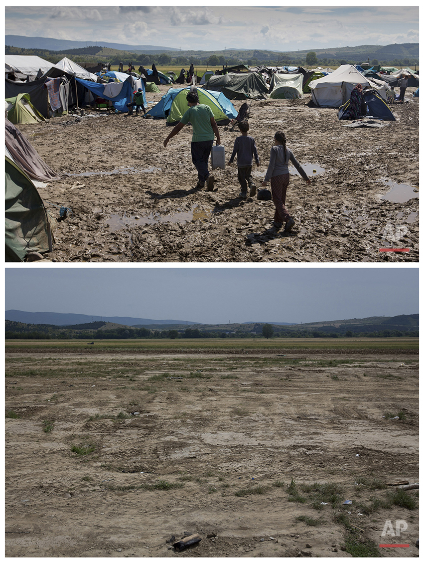 Greece Idomeni Before and After Photo Gallery