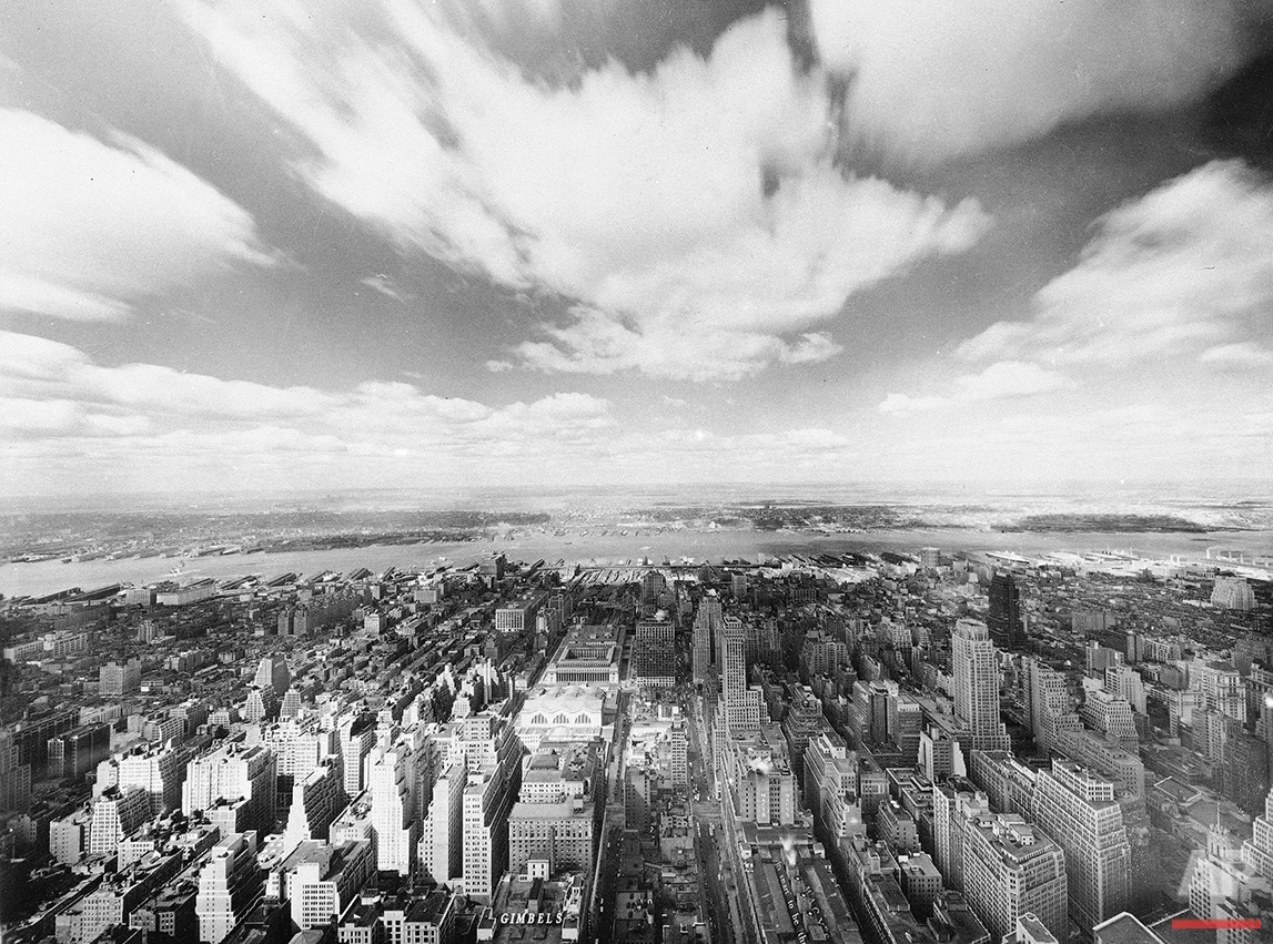 This is a view of New York City facing west, with New Jersey in the background, as seen from the observation deck of the Empire State Building, 1939. (AP Photo)