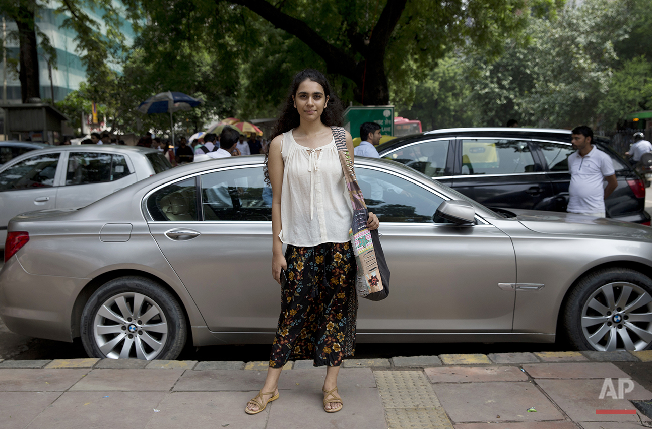  Antara Rao, a student at Delhi University, poses for a photograph in New Delhi, India, on Monday, Aug. 1, 2016. On the United States, she says, "I think everyone is very tolerant there, in a way that there are all kinds of people, whether from diffe