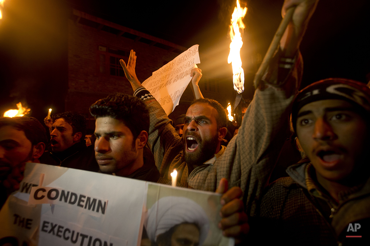 India Kashmir Saudi Execution Protest