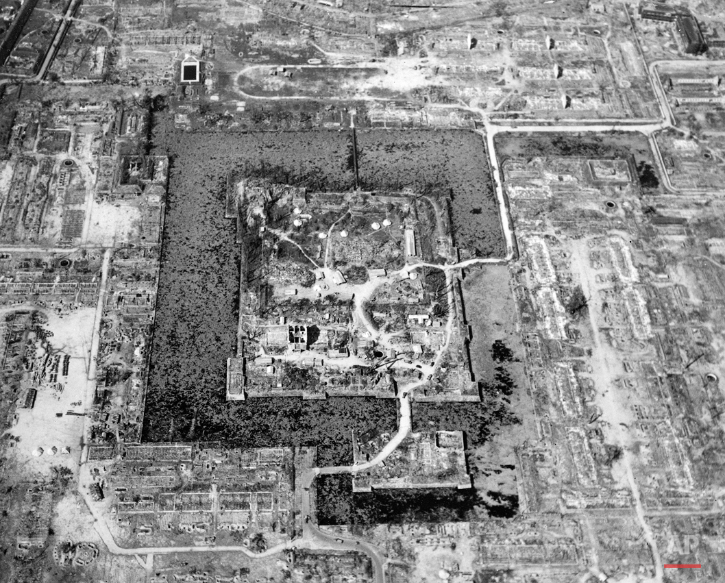  Here is a view of the total destruction of Hiroshima, the result of the first atomic bomb dropped in wartime, August 6, 1945.  (AP Photo/U.S. Air Force) 