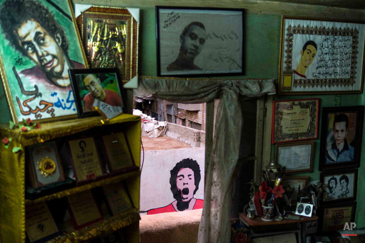  This picture taken Dec. 17, 2014 shows the bedroom of the late Gaber Salah, a teenage activist who was known by the nickname 'Gika', in Abdeen, downtown Cairo Egypt. Salah was shot dead by security forces in November 2012 on the first anniversary of