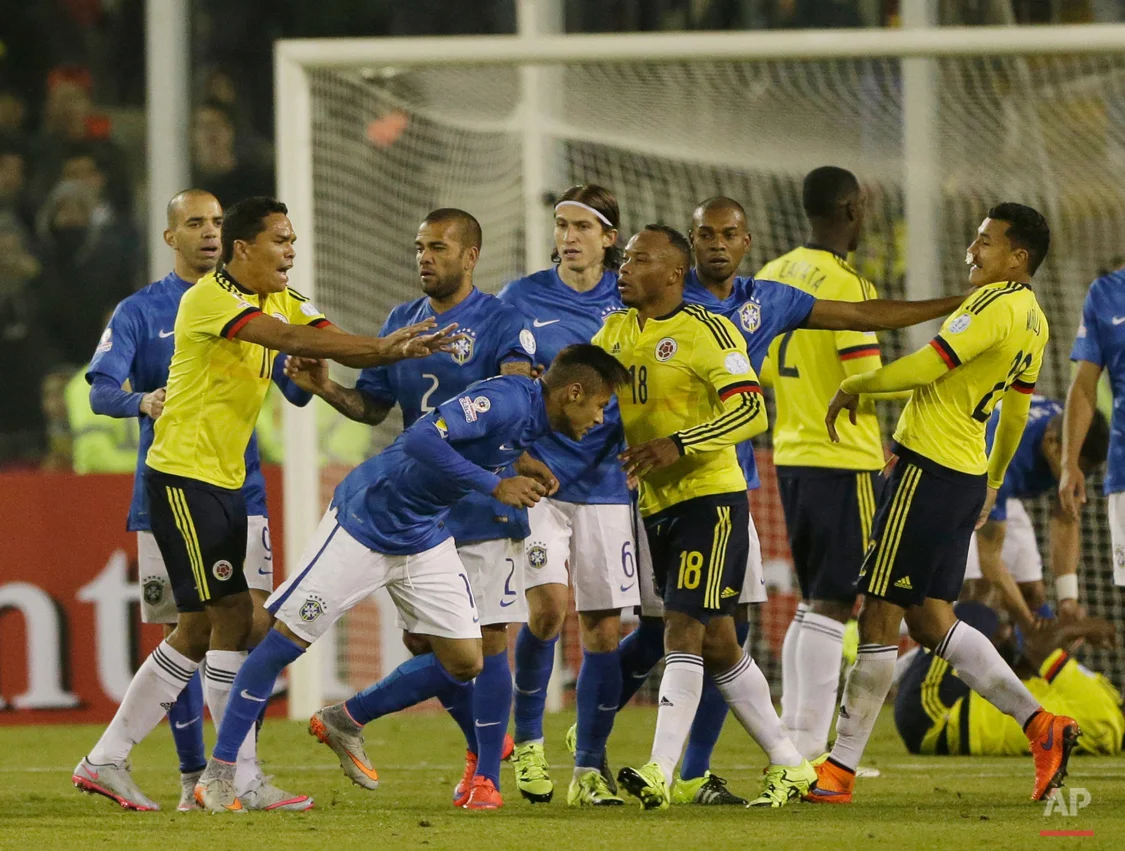 APTOPIX Chile Soccer Copa America Brazil Colombia
