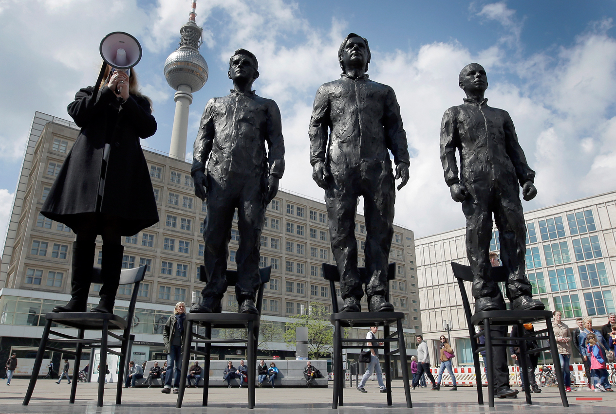 APTOPIX Germany May Day Snowden