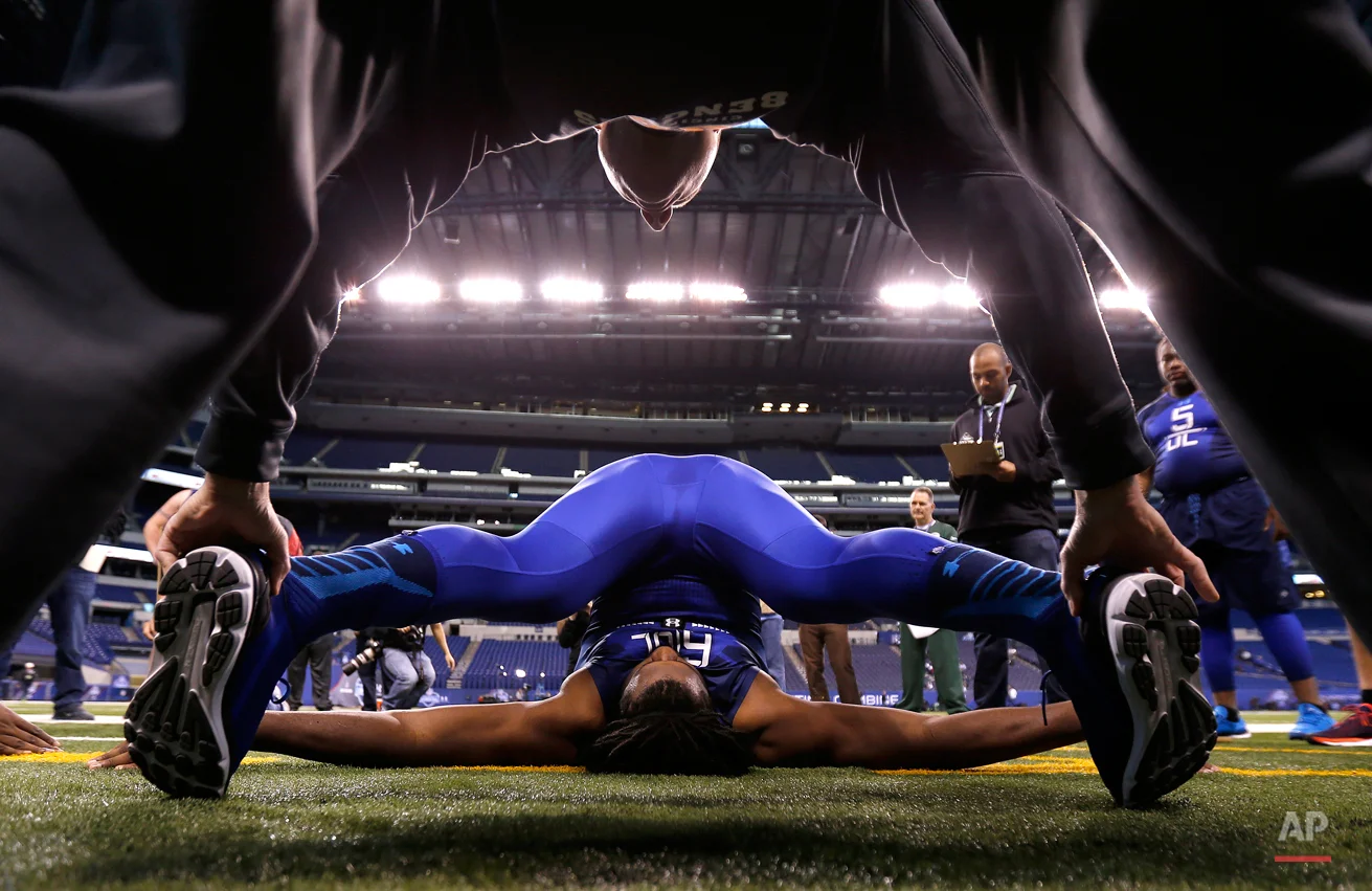 APTOPIX NFL Combine Football