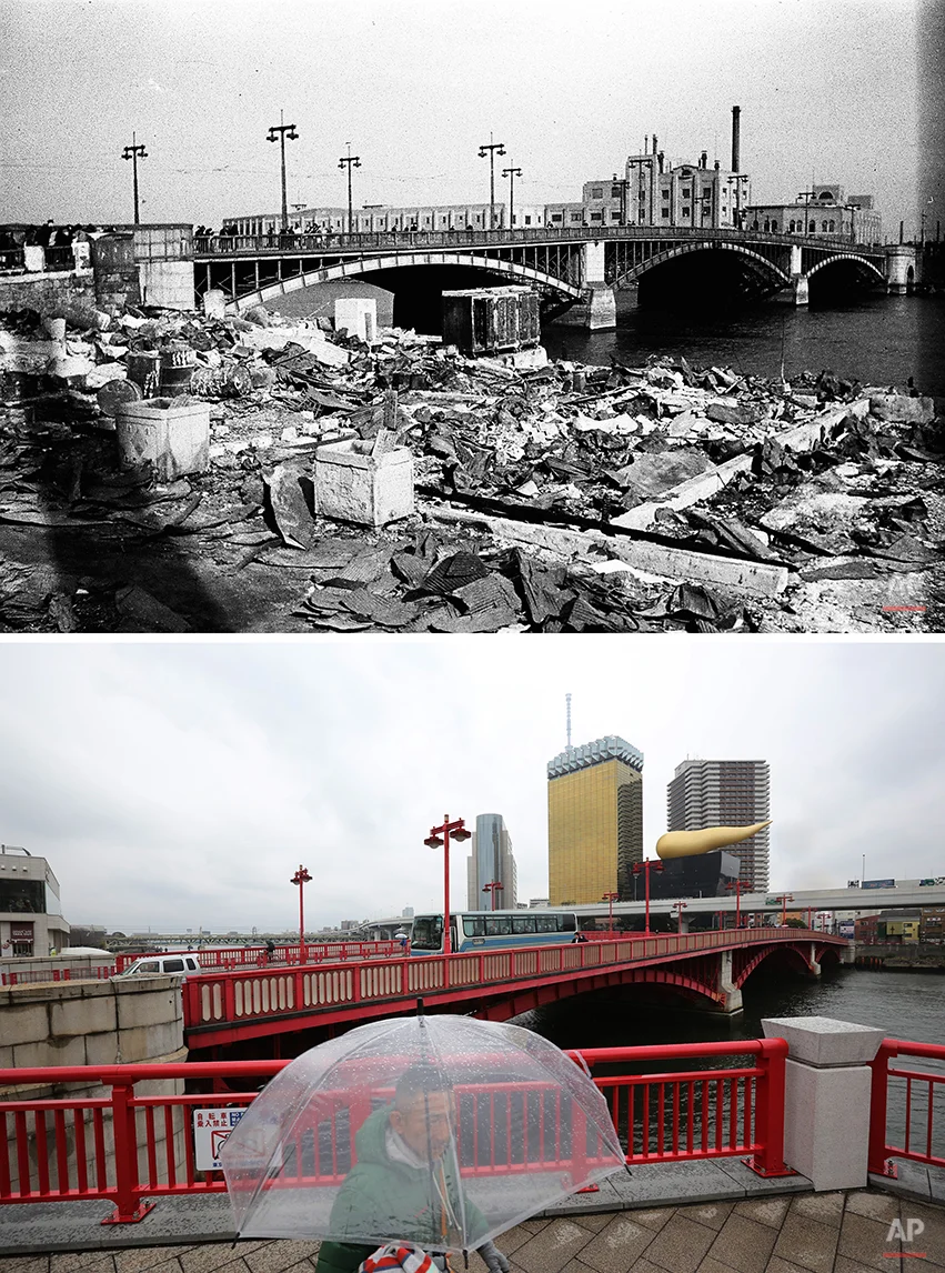 Tokyo 1945 firebombing then and now — AP Images Spotlight
