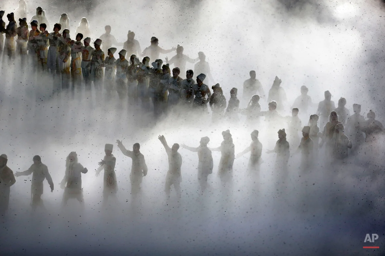 Artists perform during the opening ceremony of the 2014 Winter Olympics in Sochi, Russia, Friday, Feb. 7, 2014. (AP Photo/Robert F. Bukaty)