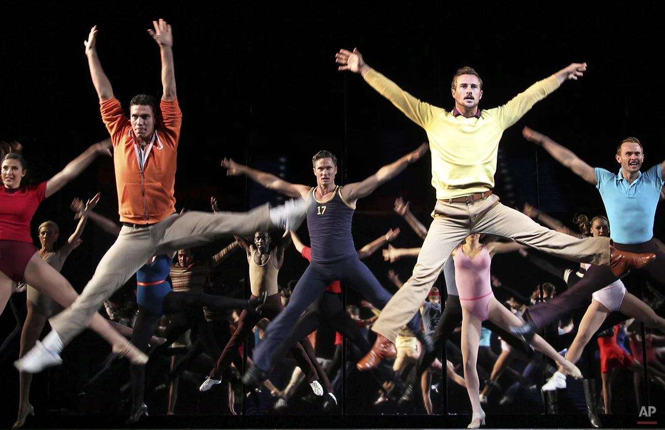 Performers dance during a preview of American Broadway musical "A Chorus Line" at the Marina Bay Sands Theatre on Friday May 4, 2012 in Singapore. (AP Photo/Wong Maye-E)