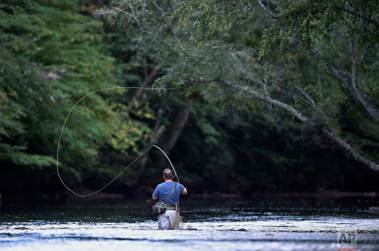  Kevin Mangum, lead pastor of the River Point Community Church in Cornelia, fly fishes on the Chattahoochee River, Friday, Sept. 23, 2016, near Demorest, Ga. Mangum, who also performs baptisms on the river, says, "It’s relaxing and restorative in the