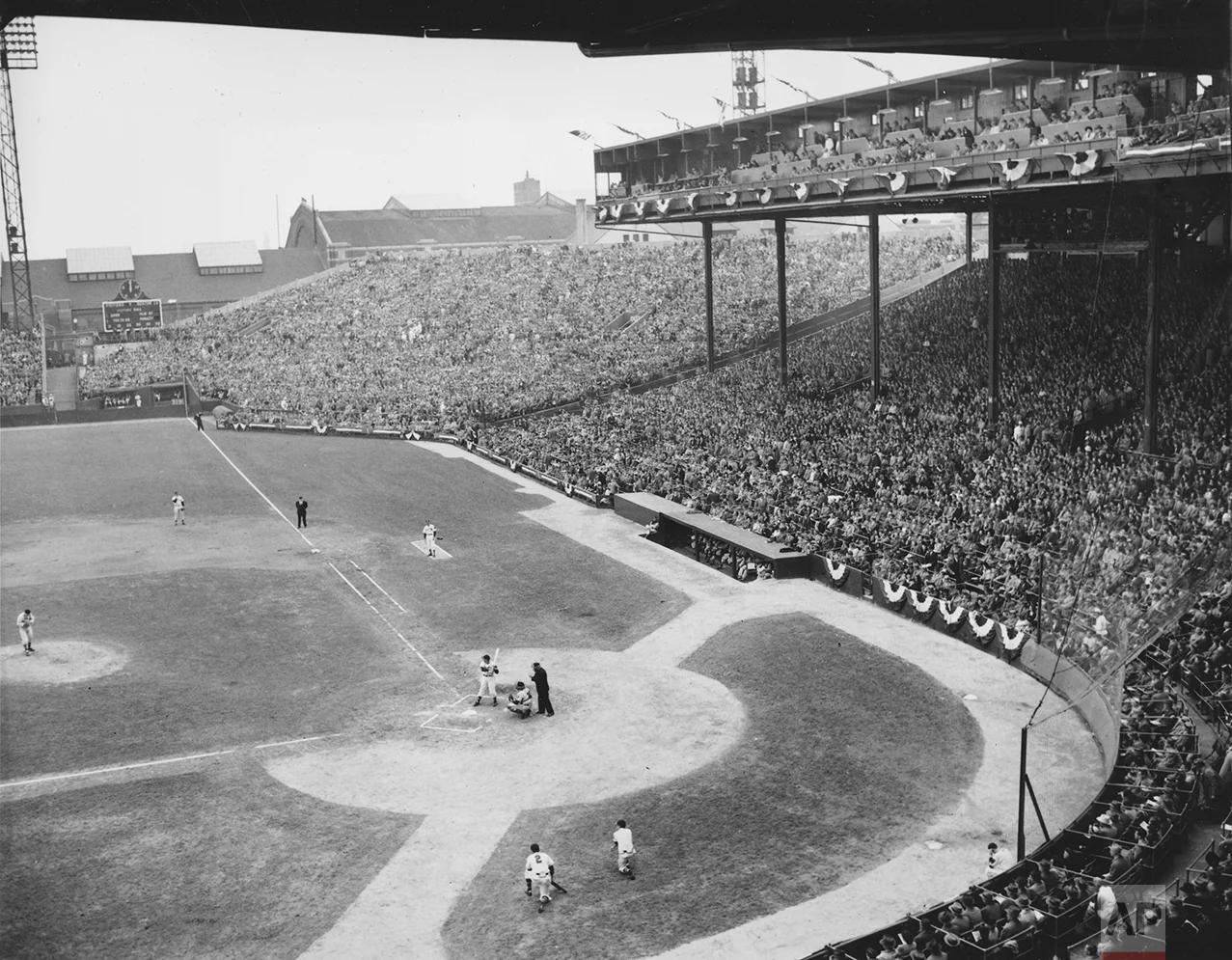 The Boston Braves meet the Cleveland Indians in the first game of the World Series before 40,135 spectators at Braves Field in Boston, Ma., Oct. 6, 1948. Boston won, 1-0. (AP Photo)