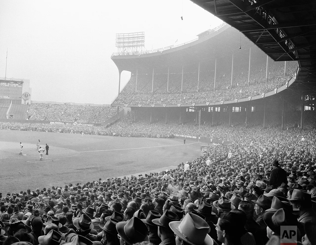 View section of the grandstand at Municipal Stadium in Cleveland on Oct. 9, 1948, for the fourth game of the World Series. The crowd was announced as 81, 897 a new record for the series. (AP Photo)