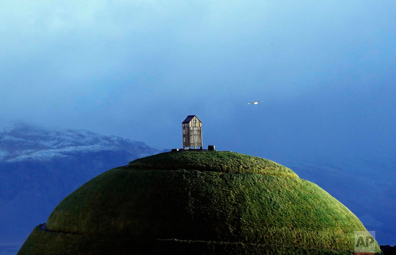 A Friday, Oct. 28, 2016 photo of the Thufa hill in Reykjavik. Parliamentary elections will be held in Iceland on Oct. 29, 2016, more than 250,000 voters are called to elect the new parliament, 63 members of the Althing parliament. (AP Photo/Frank Augstein)