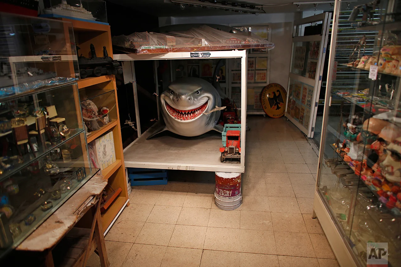 In this Jan.11, 2017 photo, a view of one of many corners crammed with objects at the Mexico Antique Toy Museum in Mexico City. Tucked in the middle of Mexico City's historic but seedy Doctores neighborhood, the museum is stuffed with Legos, superhero action figures, robots, model airplanes, trains and dolls.(AP Photo/Dario Lopez-Mills)